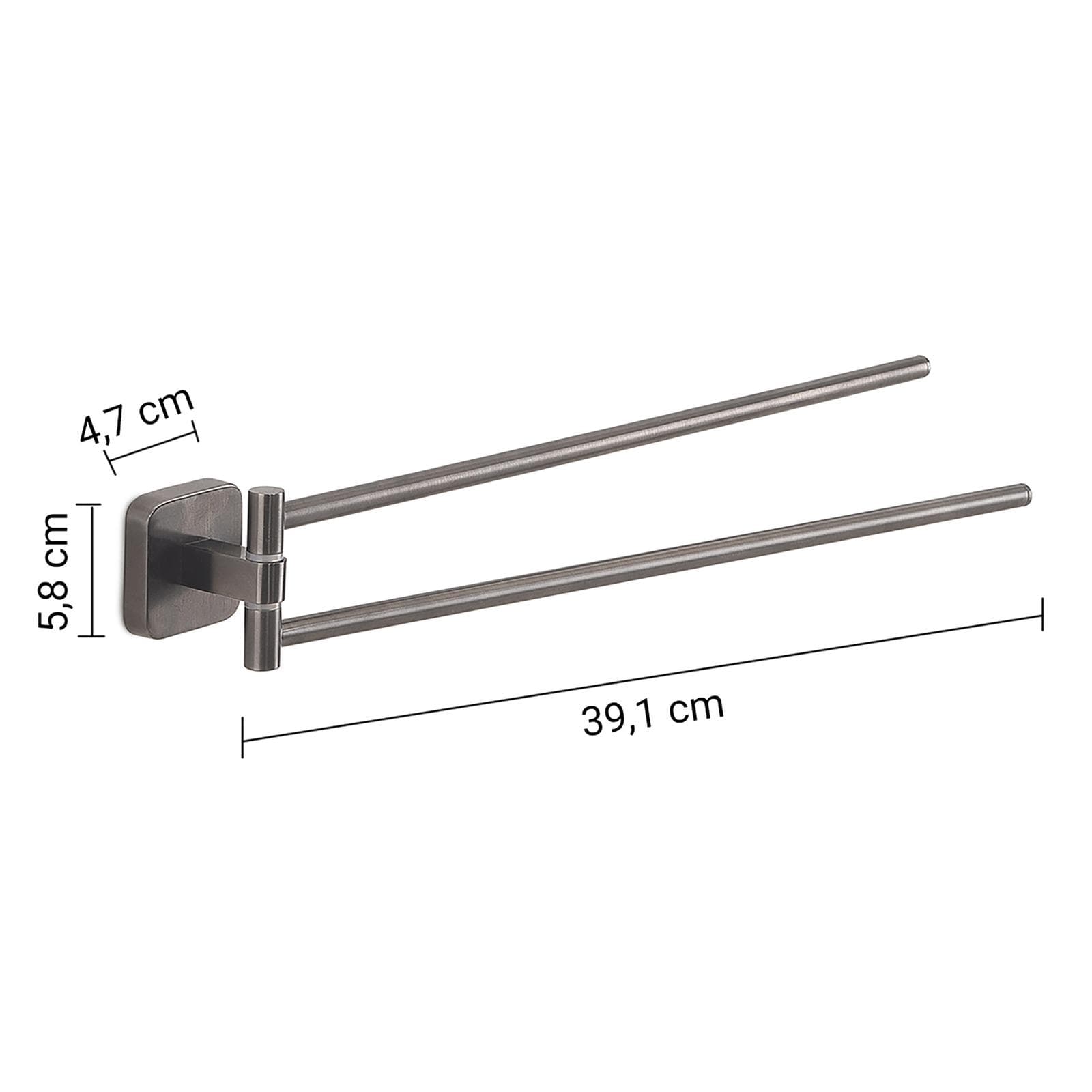 Portasalviette a snodo in acciaio inox nero satinatol - Tonga di Gedy
