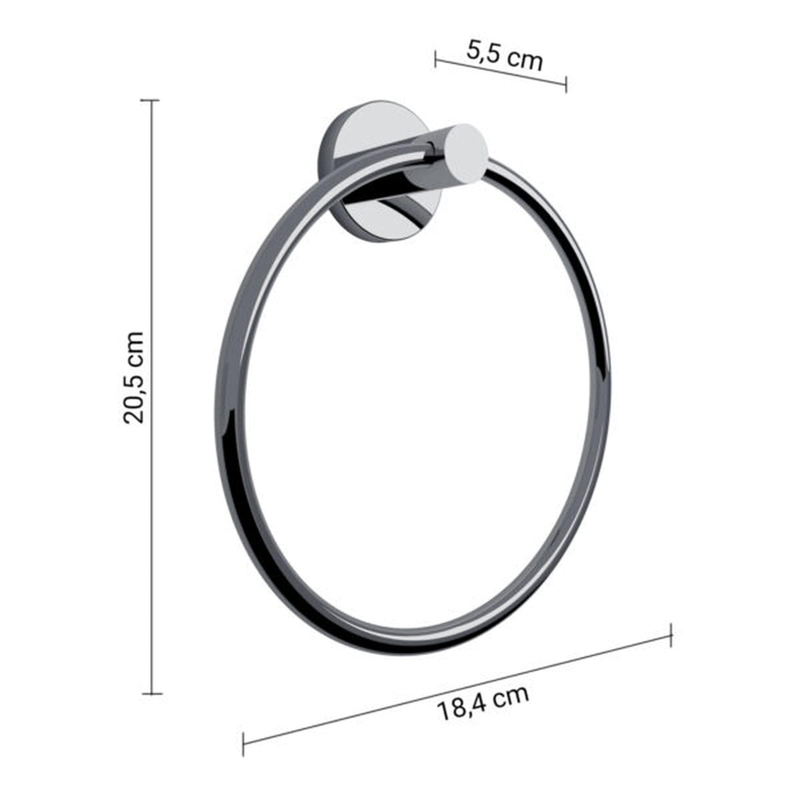 Portasalviette ad anello chiuso in acciaio inox e cromall cromo - Felce Plus di Gedy