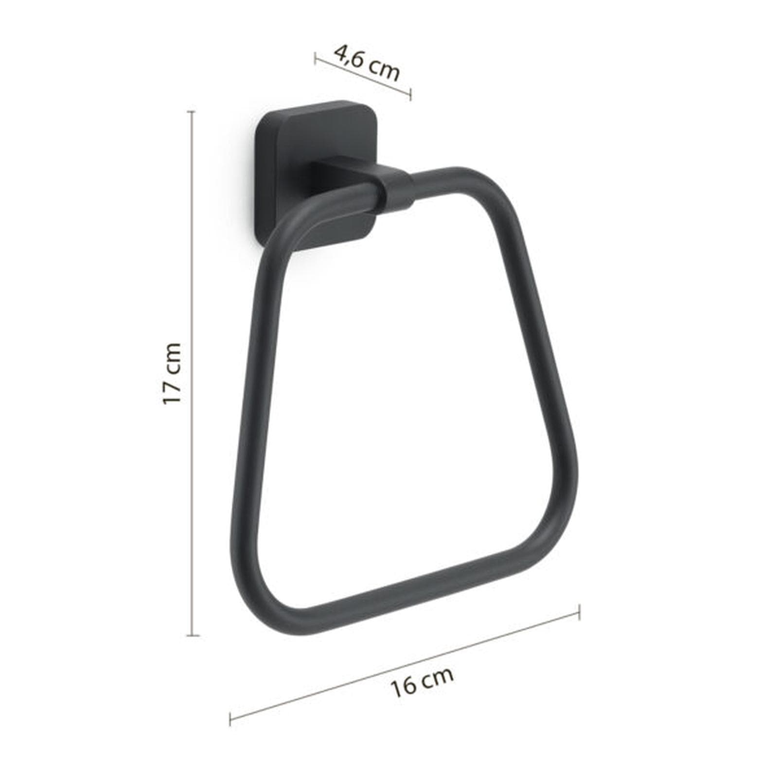 Portasalviette ad anello in acciaio inox nero opaco - Tonga di Gedy