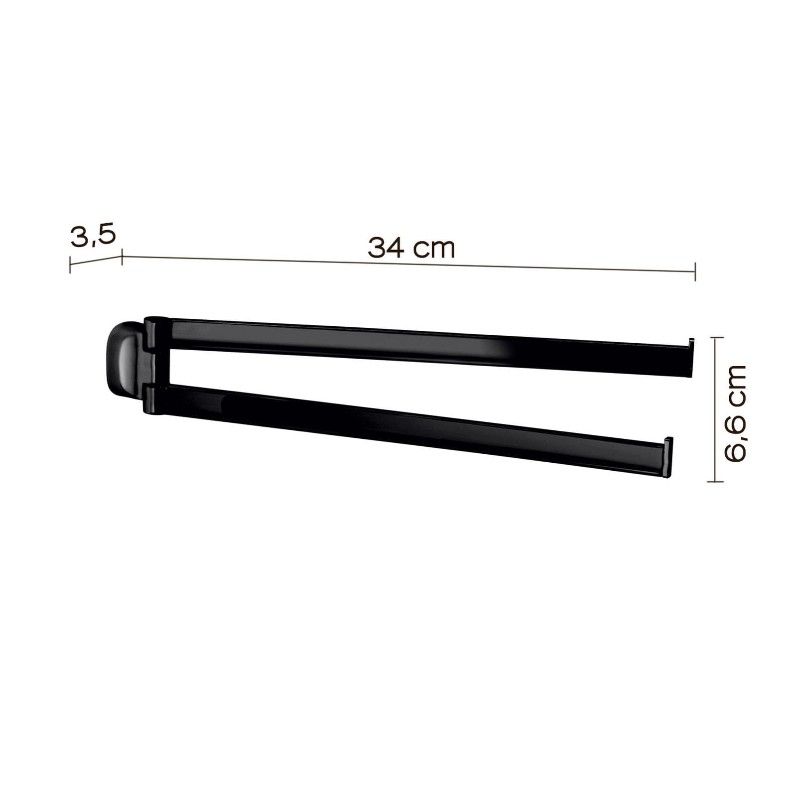 Portasalviette a snodo in acciaio inox e cromall nero - Stelvio di Gedy