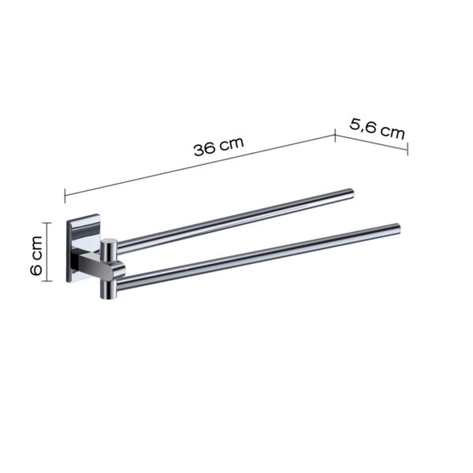 Portasalviette snodo a muro in acciaio inox e cromall cromo - Maine di Gedy
