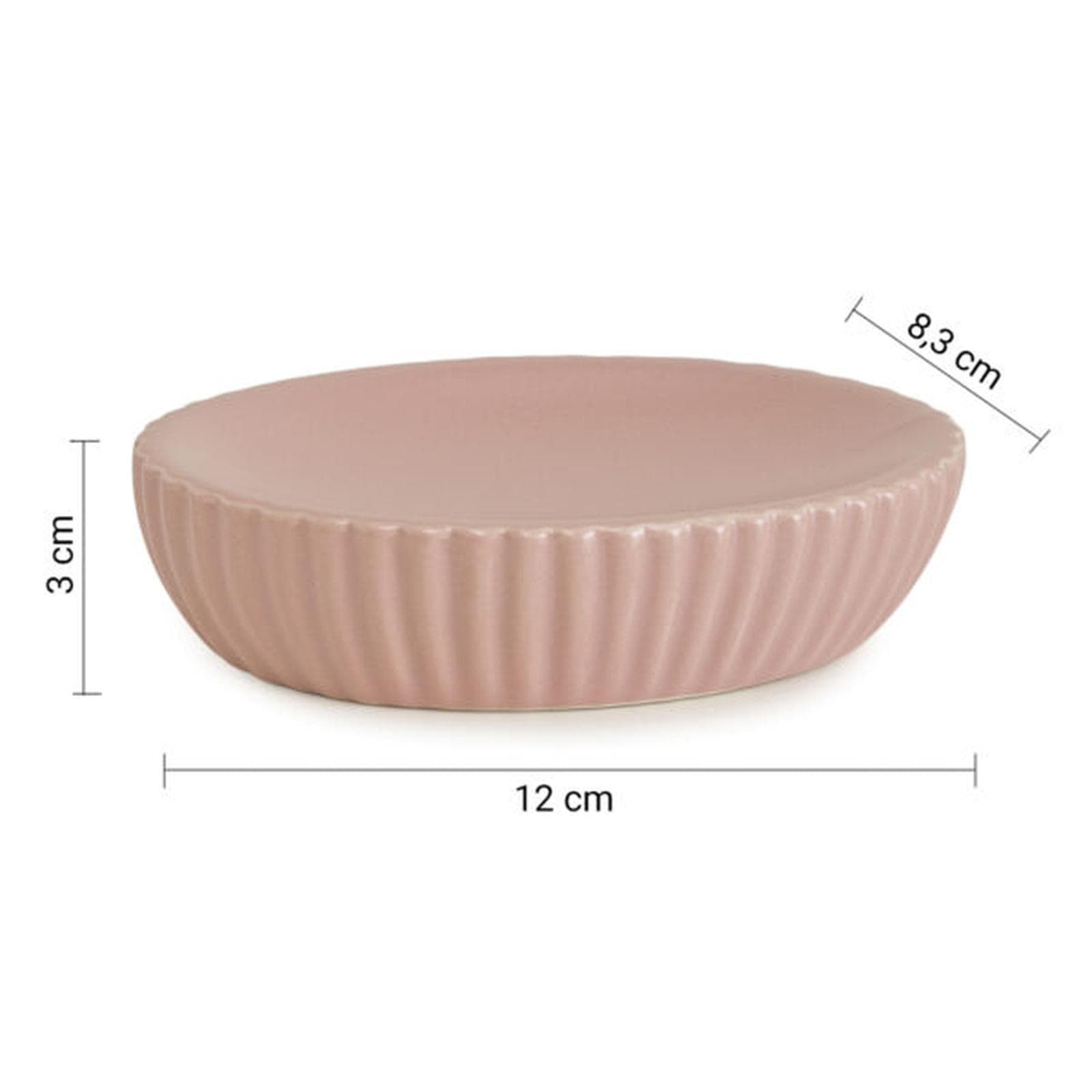 Portasapone da appoggio in ceramica rosa rigato - Marika di Gedy