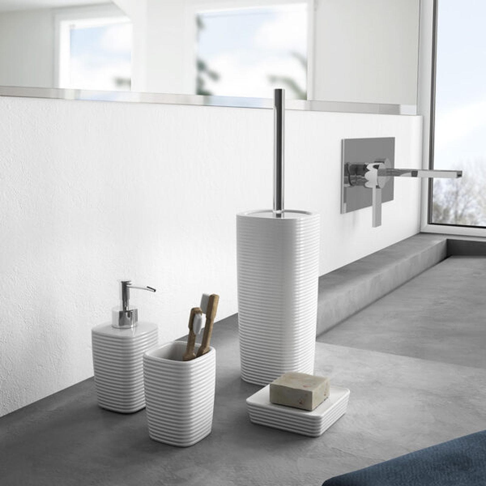 Portasapone da appoggio in ceramica bianco - Kelly di Gedy
