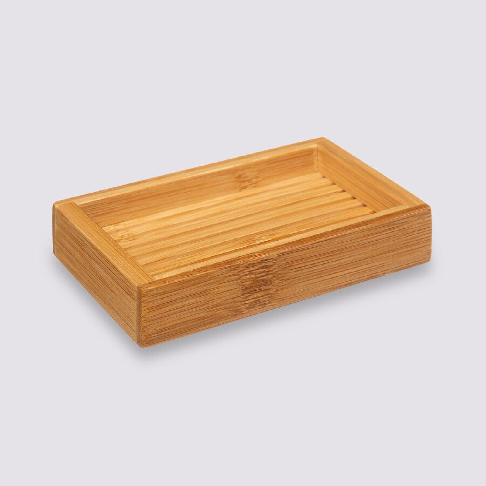Portasapone in legno naturale di bambù 12 cm