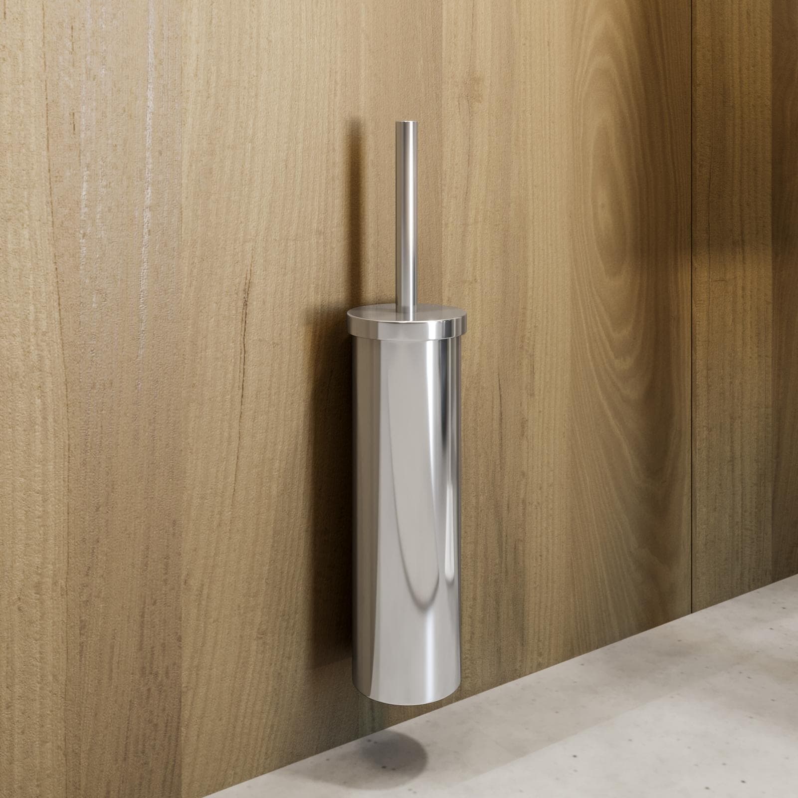 Portascopino a muro in acciaio inox cromo - Clover
