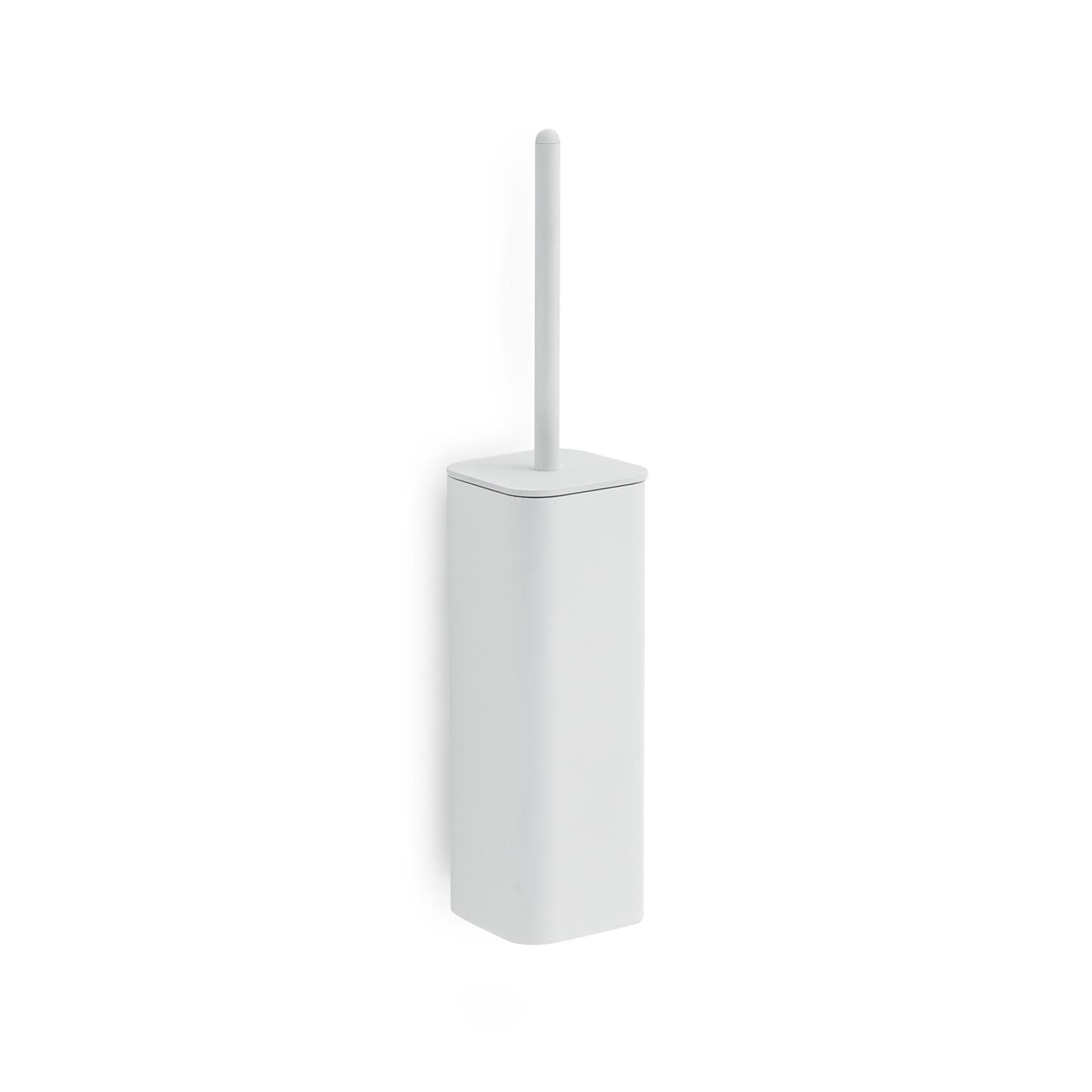 Portascopino a muro in acciaio inox e cromall bianco - Outline di Gedy