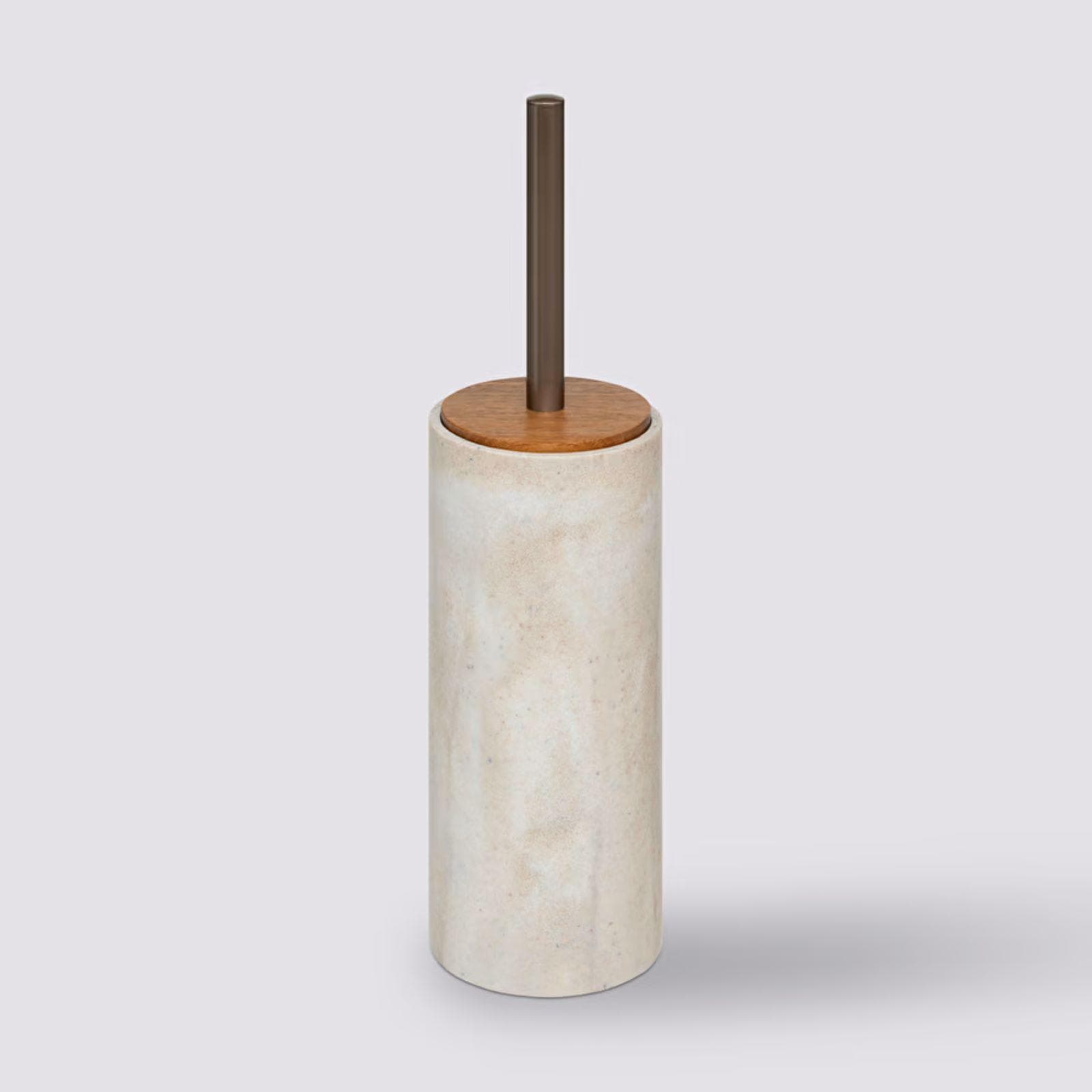 Portascopino d'appoggio effetto marmo e legno - Marble