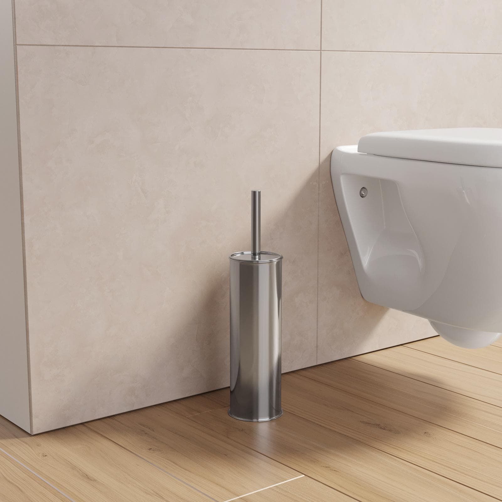 Portascopino d'appoggio in acciaio inox cromo - Bailey