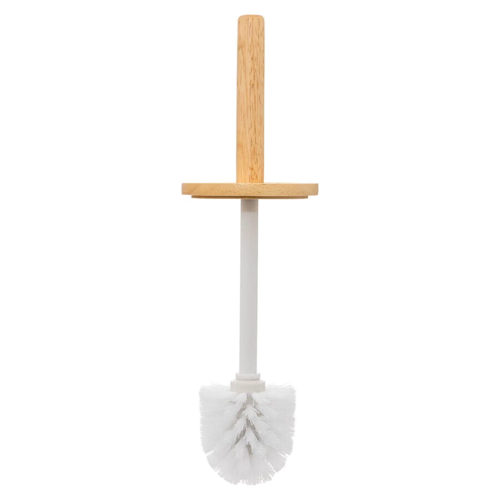 Portascopino d'appoggio in gres bianco con stampa floreale - Noirfleur