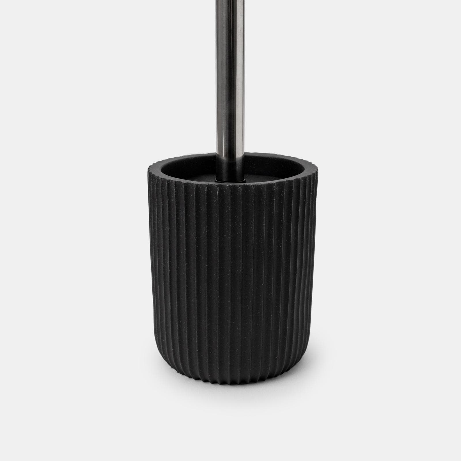 Portascopino d'appoggio nero effetto pietra striato - Spotty