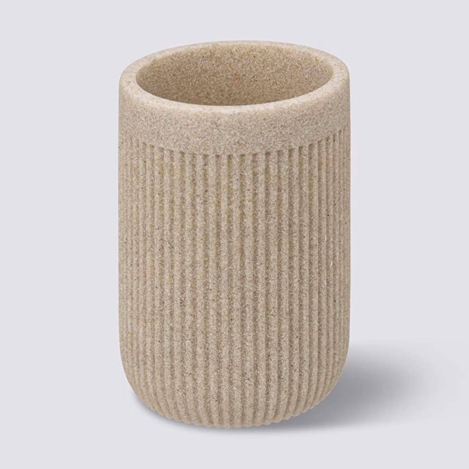 Portaspazzolini d'appoggio effetto pietra beige - Onyce