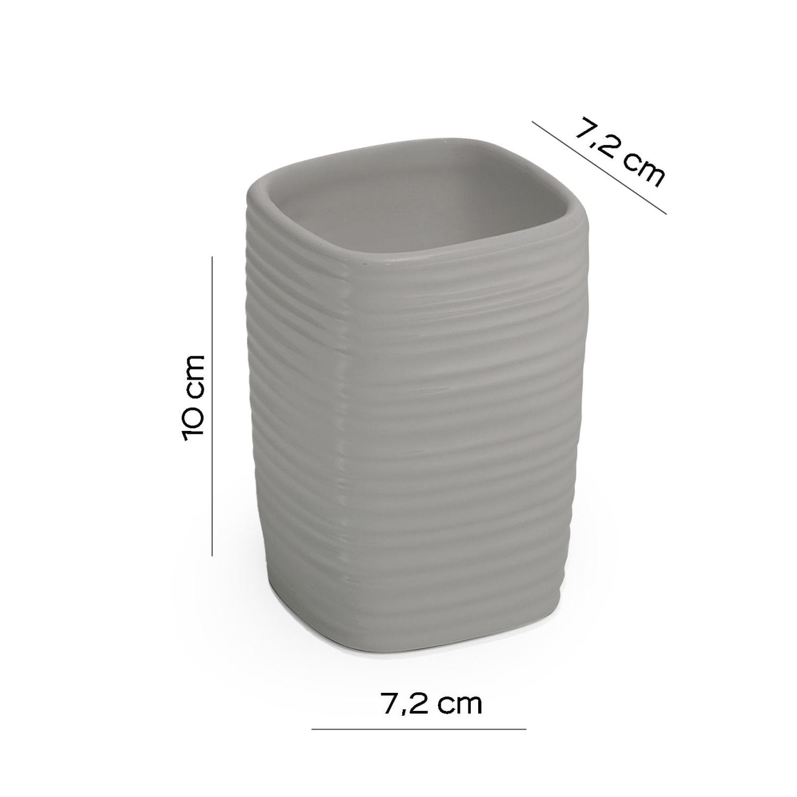 Portaspazzolini in ceramica grigio - Kelly di Gedy
