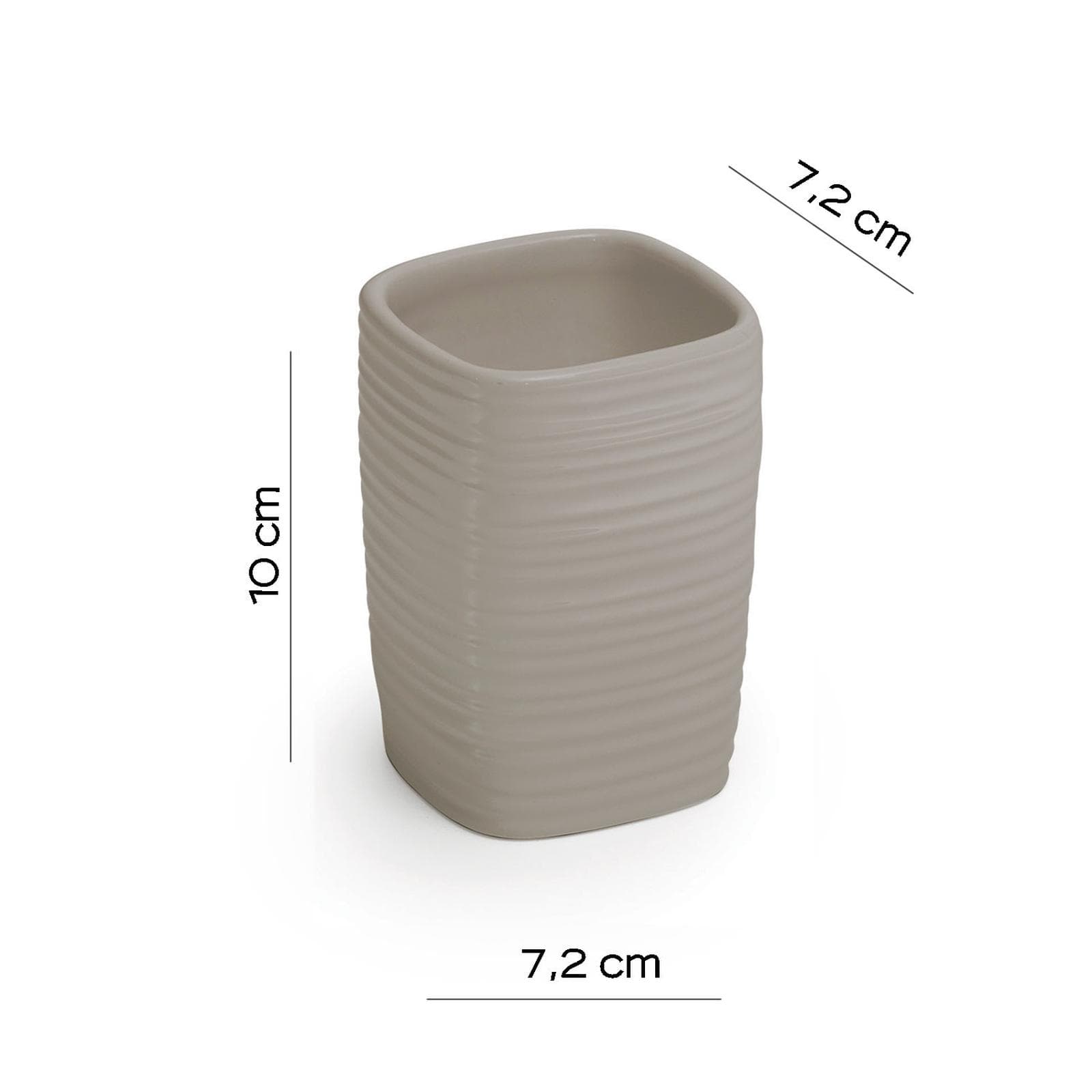 Portaspazzolini in ceramica tortora chiaro - Kelly di Gedy