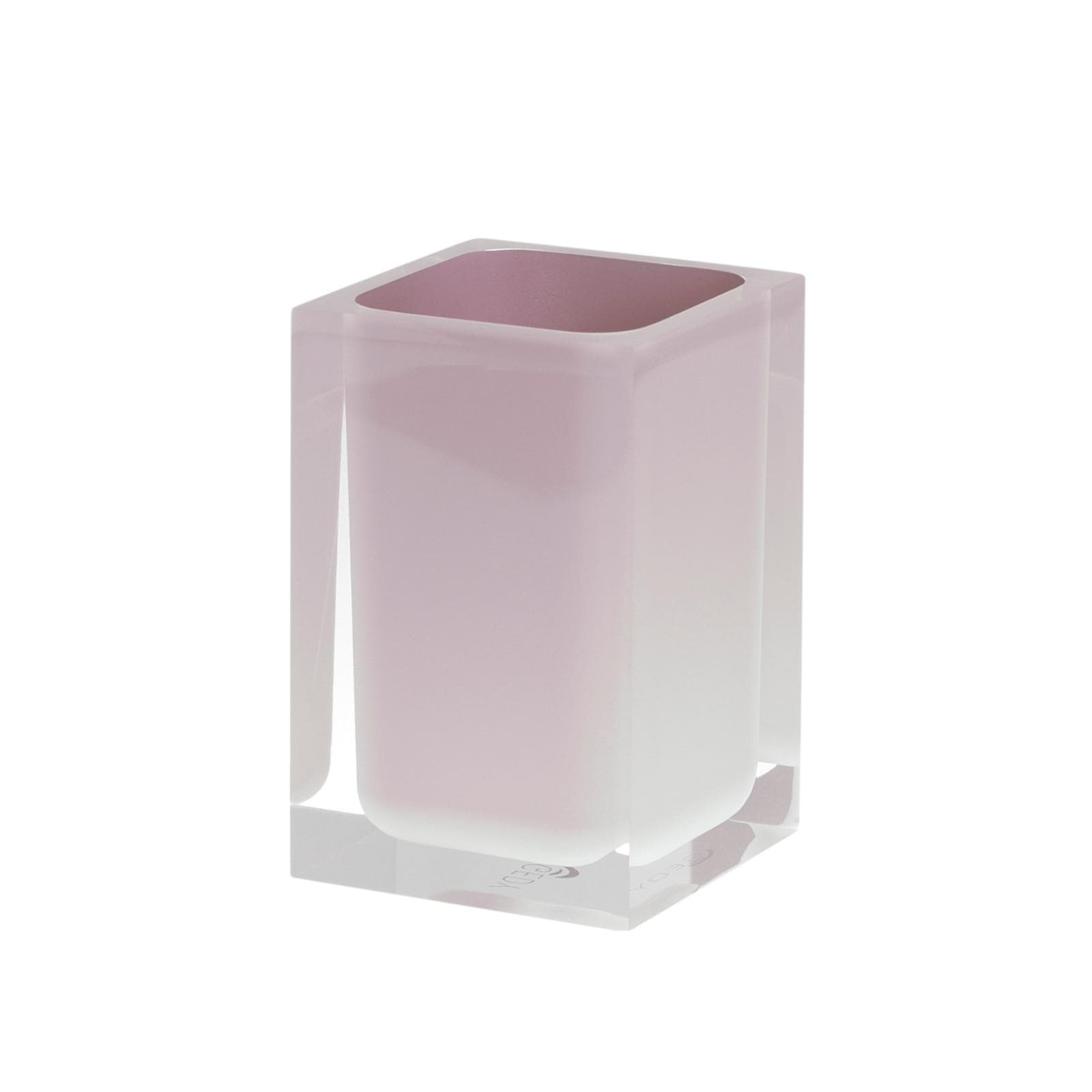 Portaspazzolini d'appoggio rosa e trasparente - Rainbow di Gedy