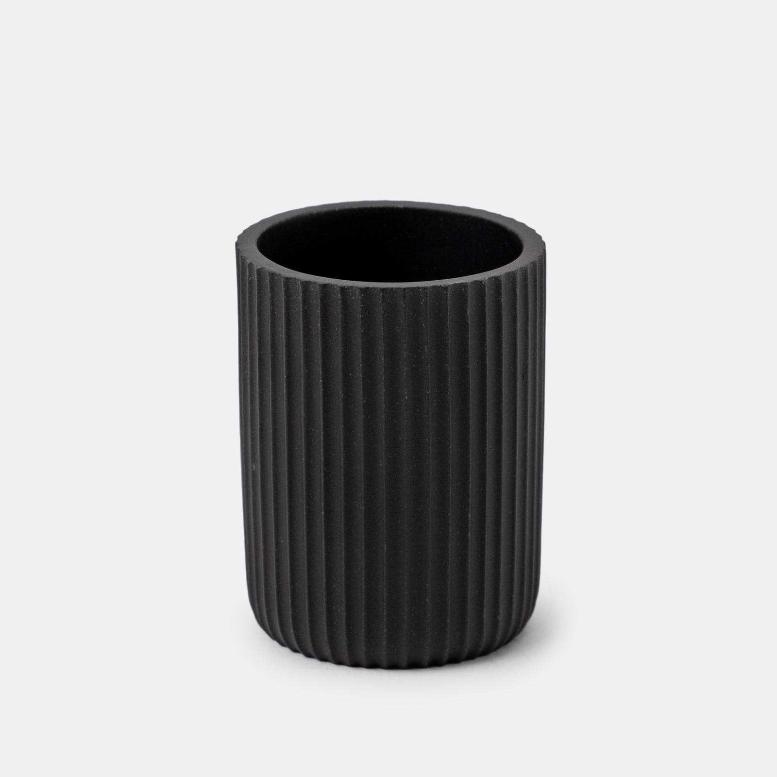 Portaspazzolino d'appoggio nero effetto pietra striato - Spotty