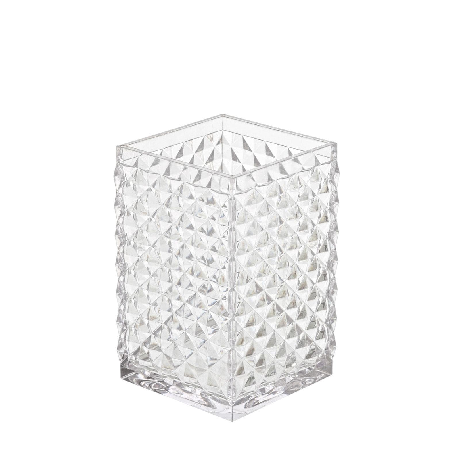 Portaspazzolino in ABS bianco trasparente - Linea Milano