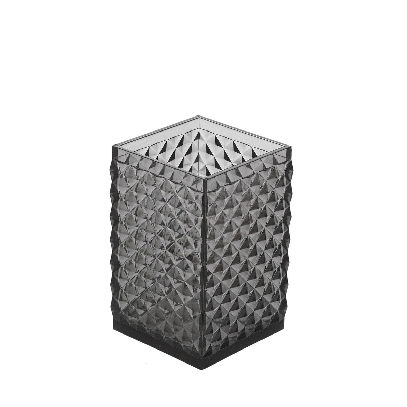 Portaspazzolino in ABS nero trasparente - Linea Milano