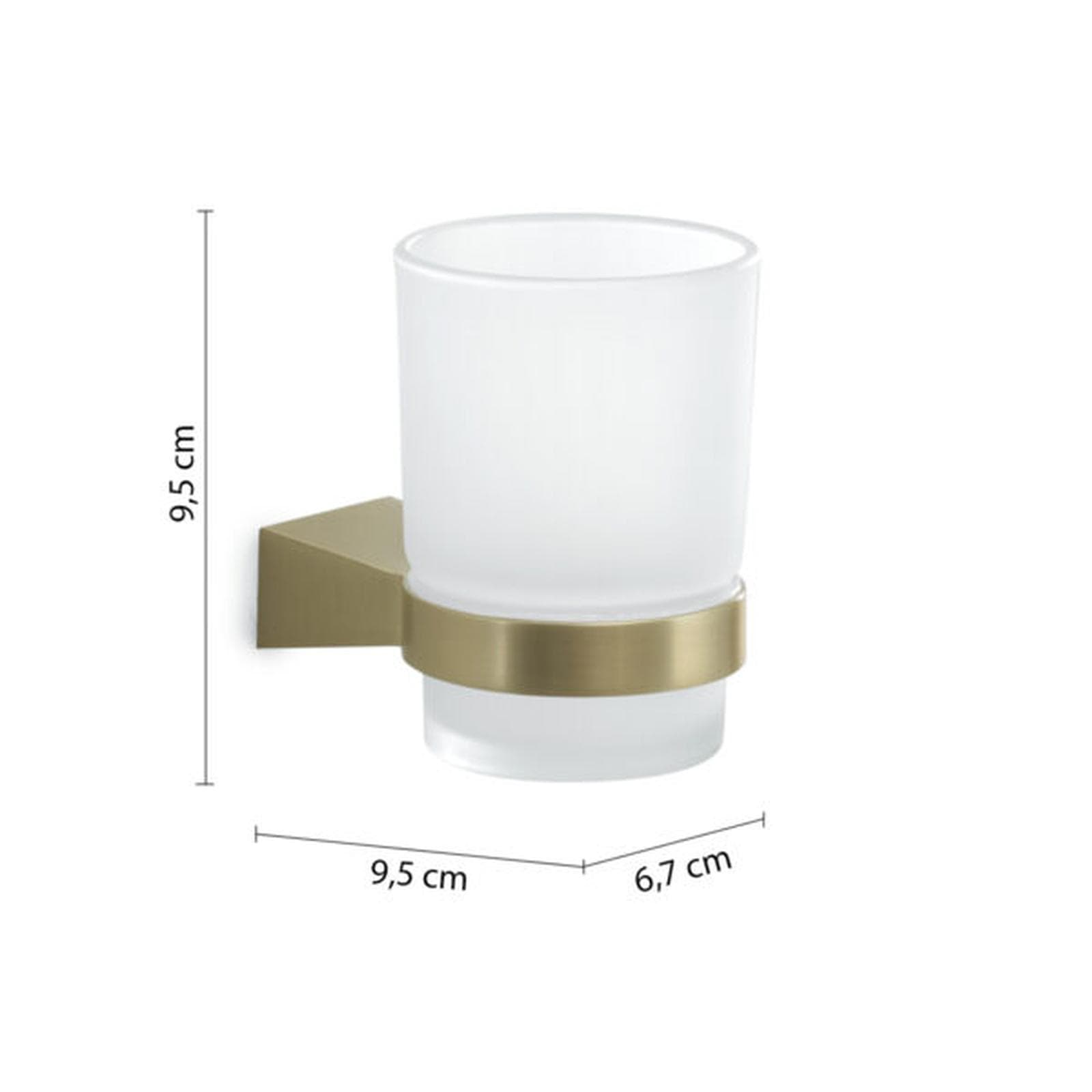 Portaspazzolino in acciaio inox oro opaco e vetro satinato- Tonale di Gedy