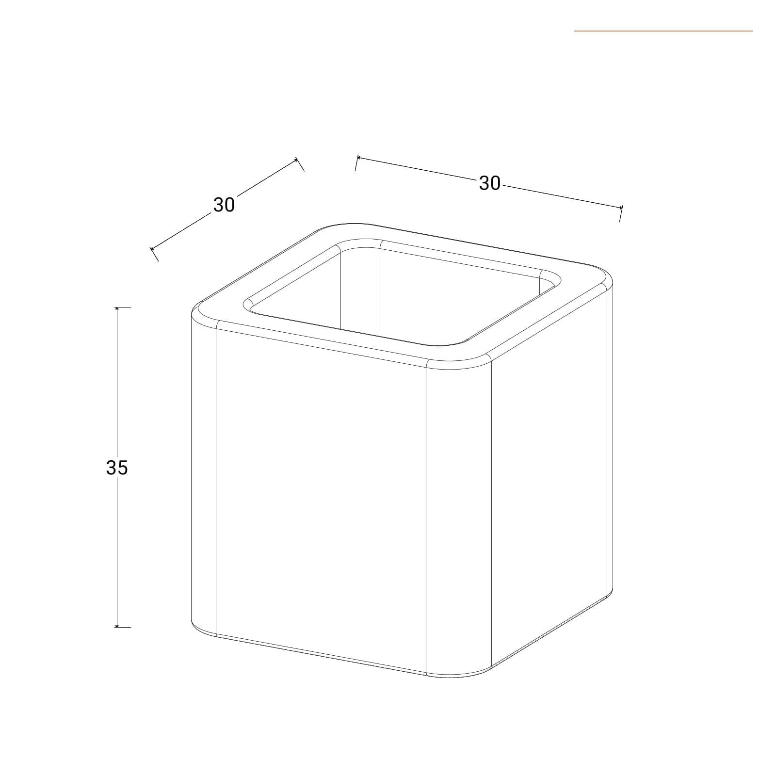 Vaso da esterno quadrato 35 h cm tutta capienza in polietilene bianco - Bondy