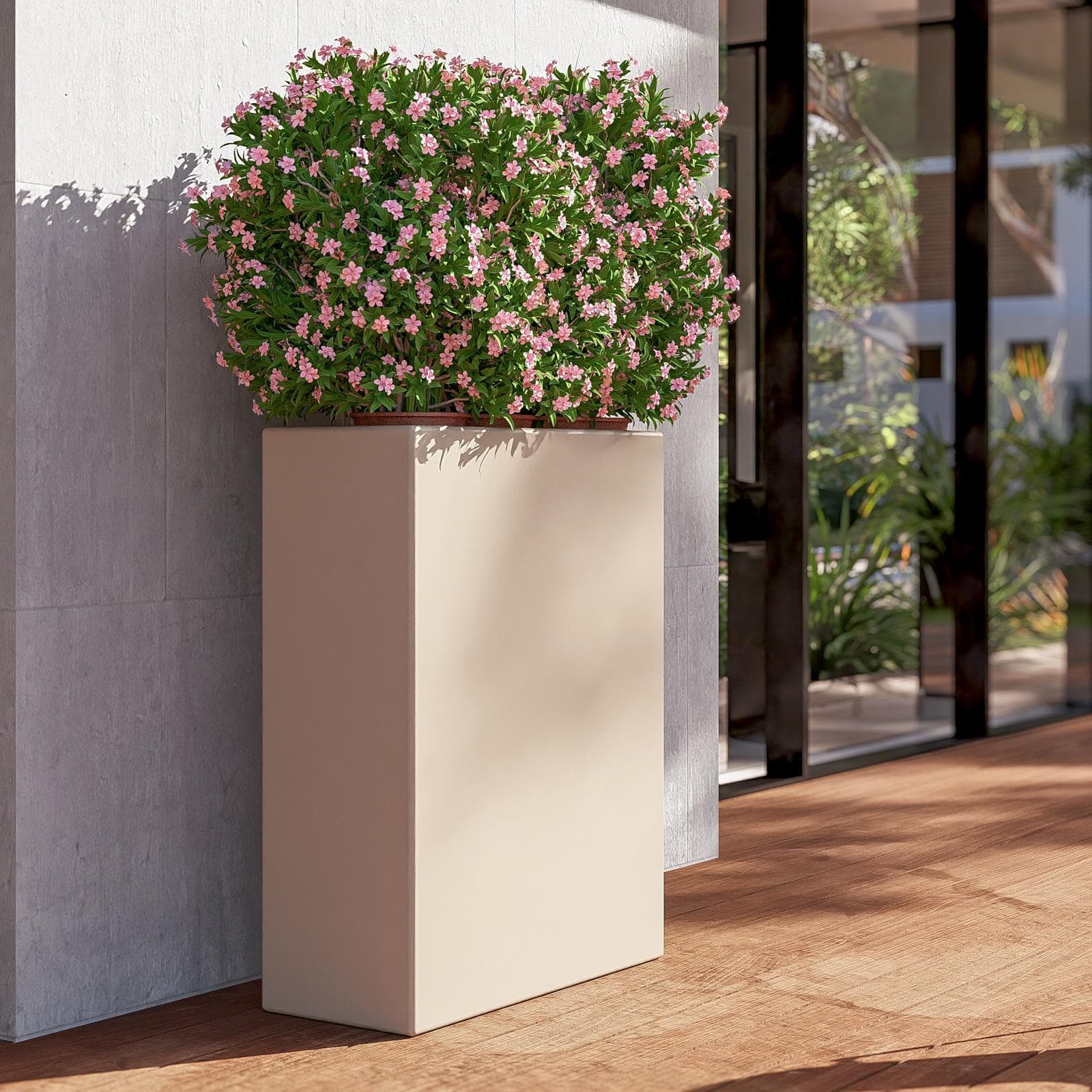 Portavaso da esterno 90 h cm in polietilene crema - Moschito