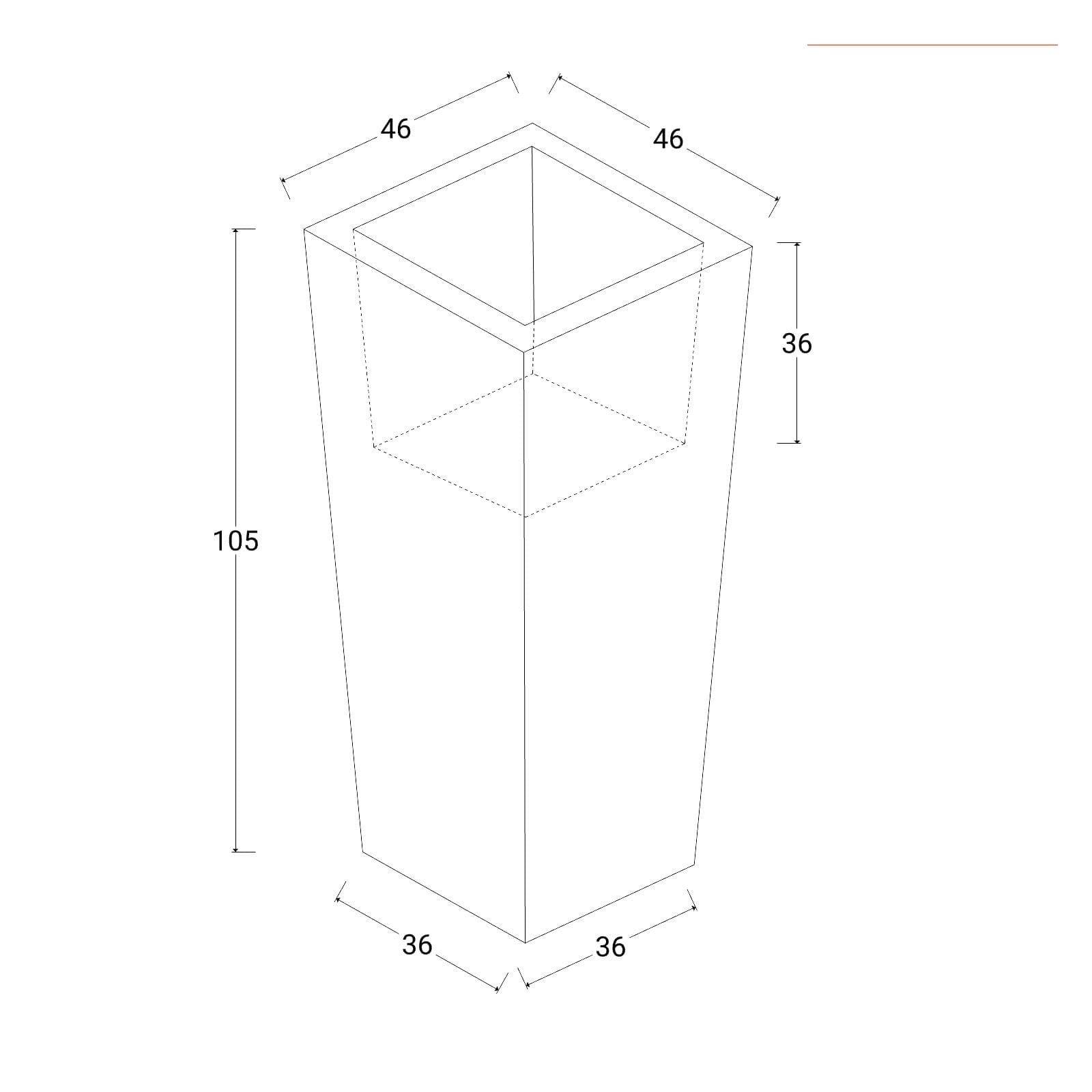 Portavaso da esterno liscio 105 h cm in polietilene marrone - Allicy