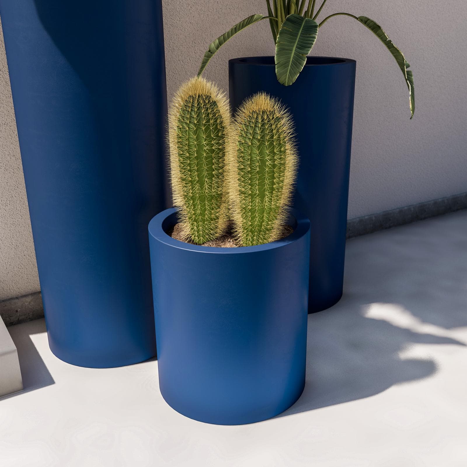 Portavaso da esterno 40 h cm in polietilene blu - Contesly