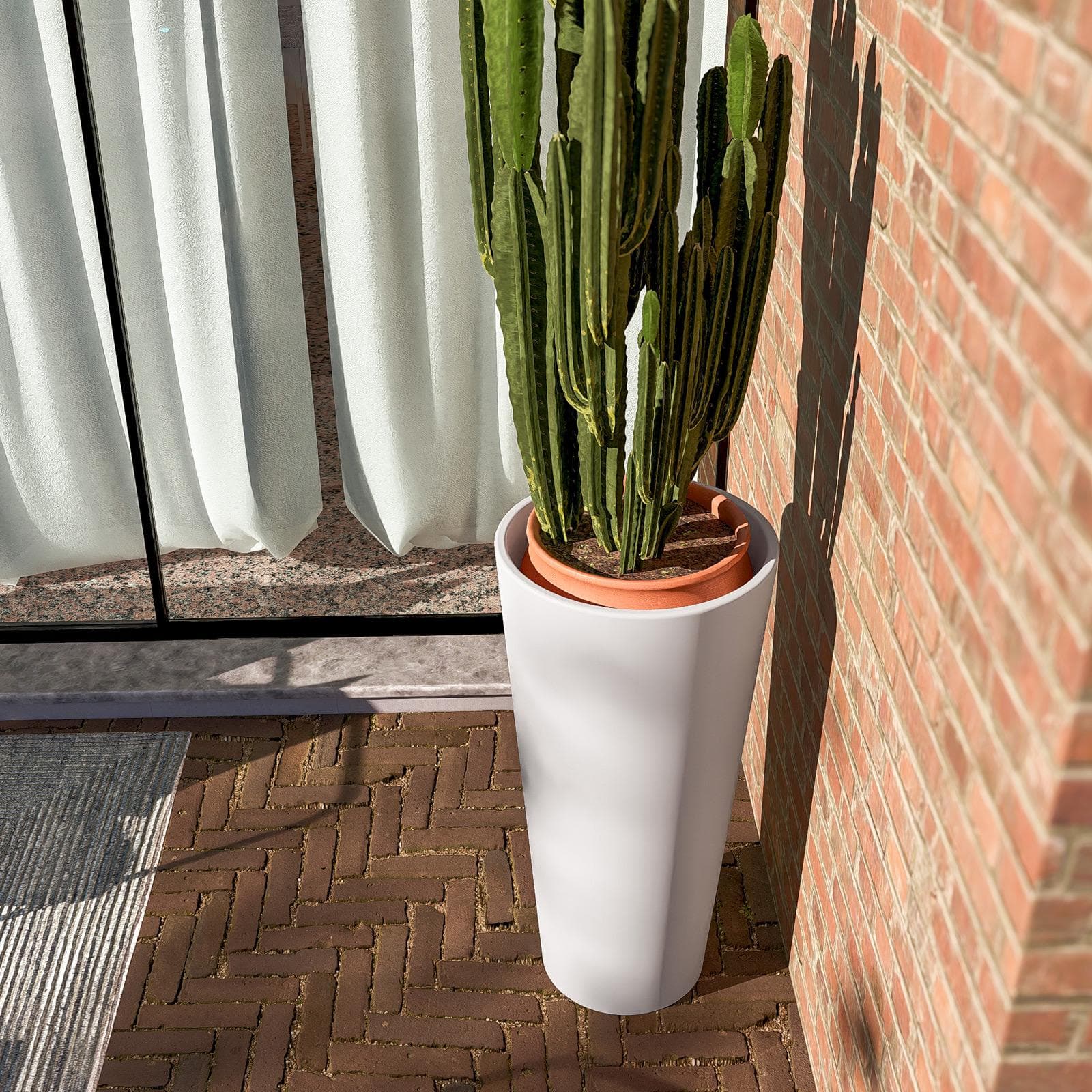 Portavaso da esterno 90 h cm in polietilene bianco - Castol