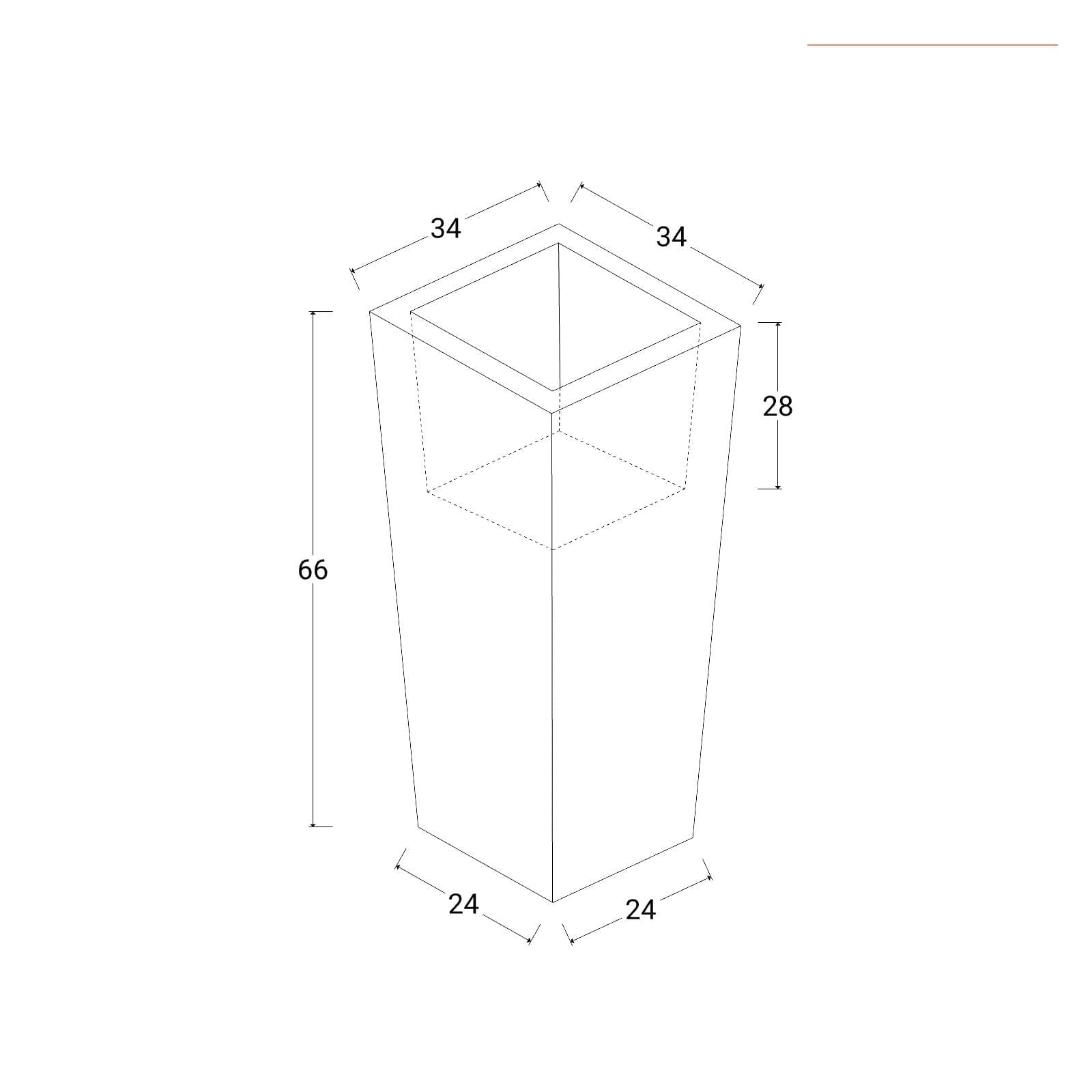 Portavaso da esterno liscio 66 h cm in polietilene bianco - Allicy