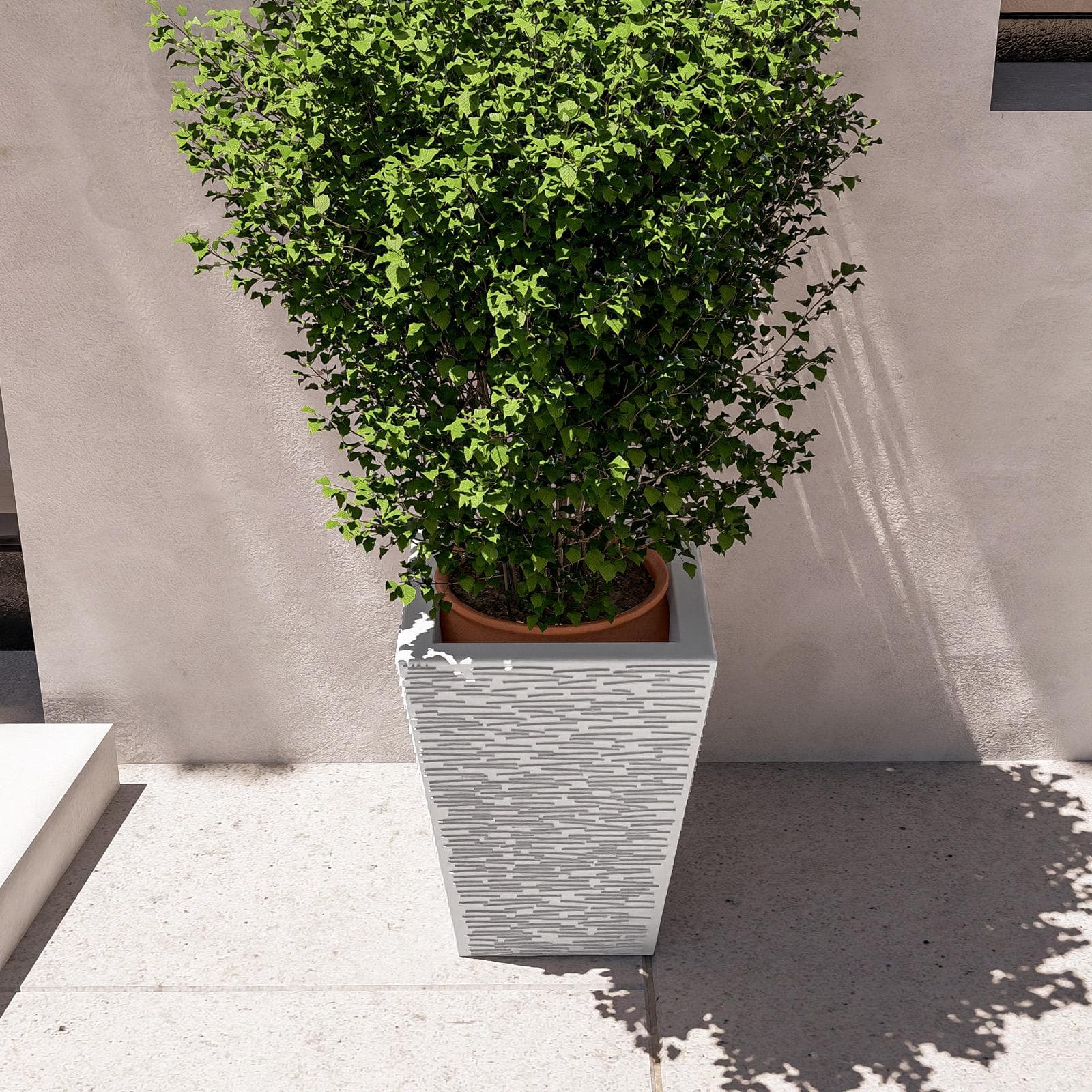 Portavaso da esterno rustico 39 h cm in polietilene bianco - Allicy