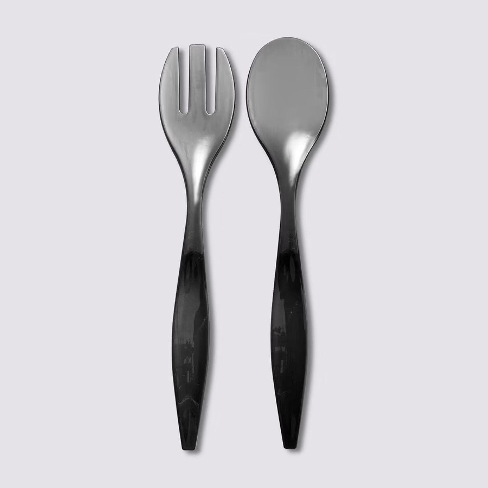 Set 2 posate per insalatiera 30h cm grigio - Ondas