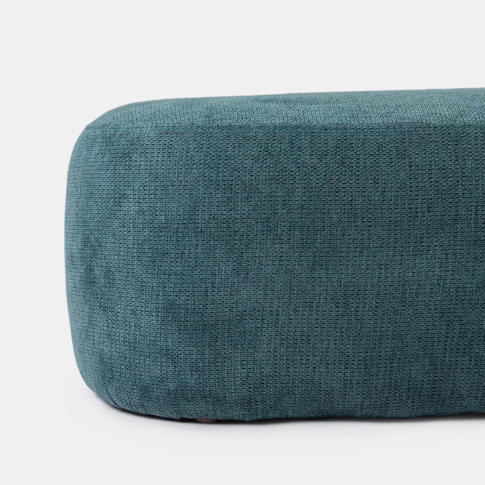 Pouf 100x50 cm in tessuto effetto maglia blu petrolio - Tlamy