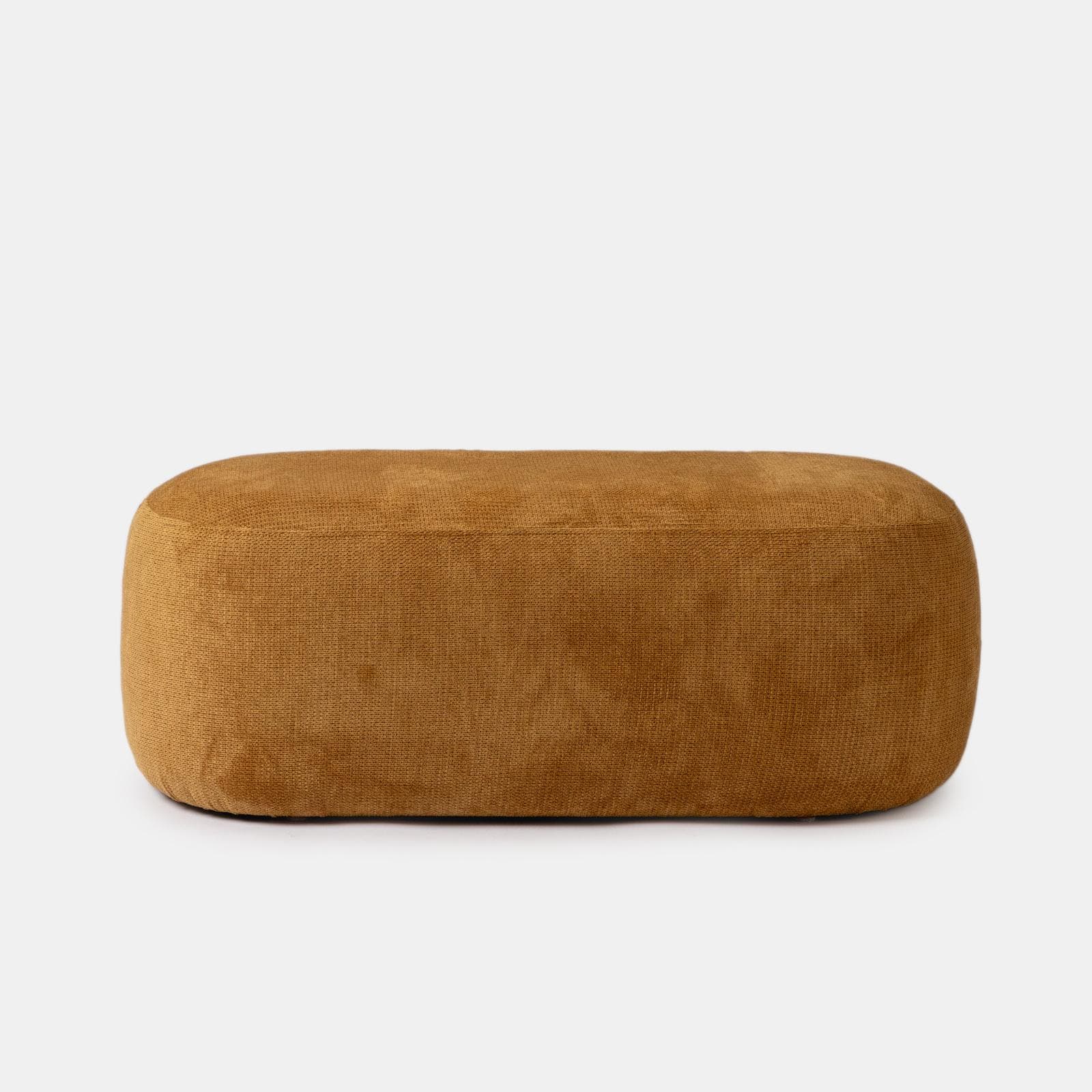 Pouf 100x50 cm in tessuto effetto maglia giallo ocra - Tlamy