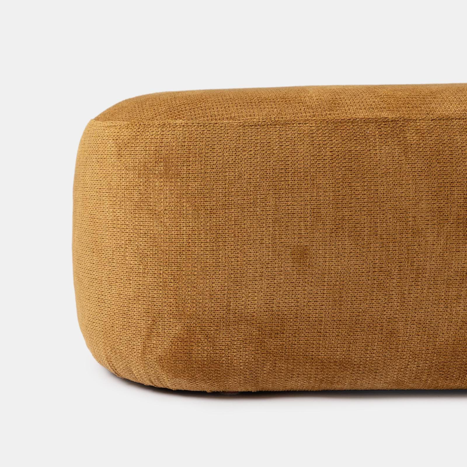 Pouf 100x50 cm in tessuto effetto maglia giallo ocra - Tlamy