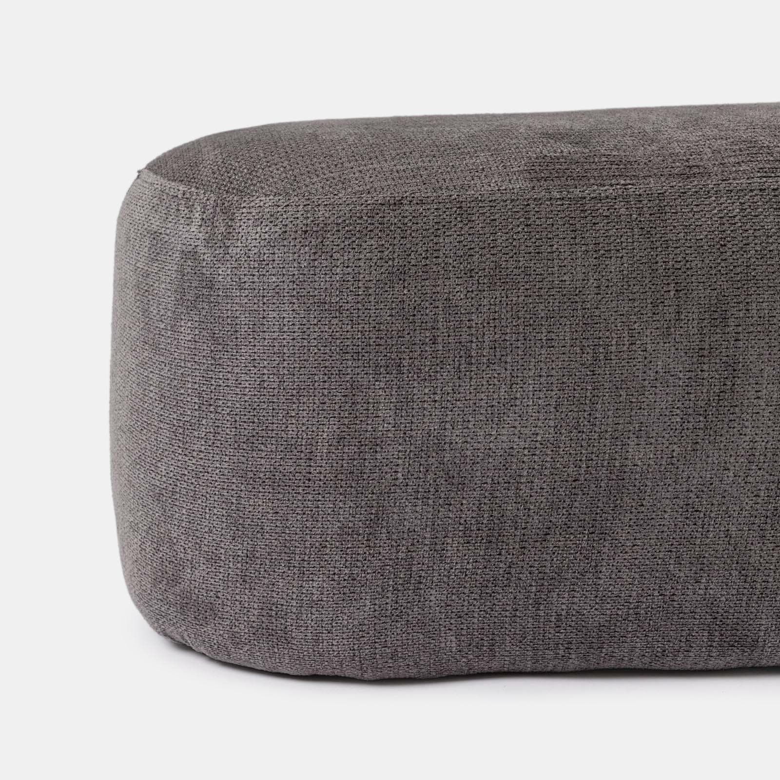 Pouf 100x50 cm in tessuto effetto maglia grigio scuro - Tlamy