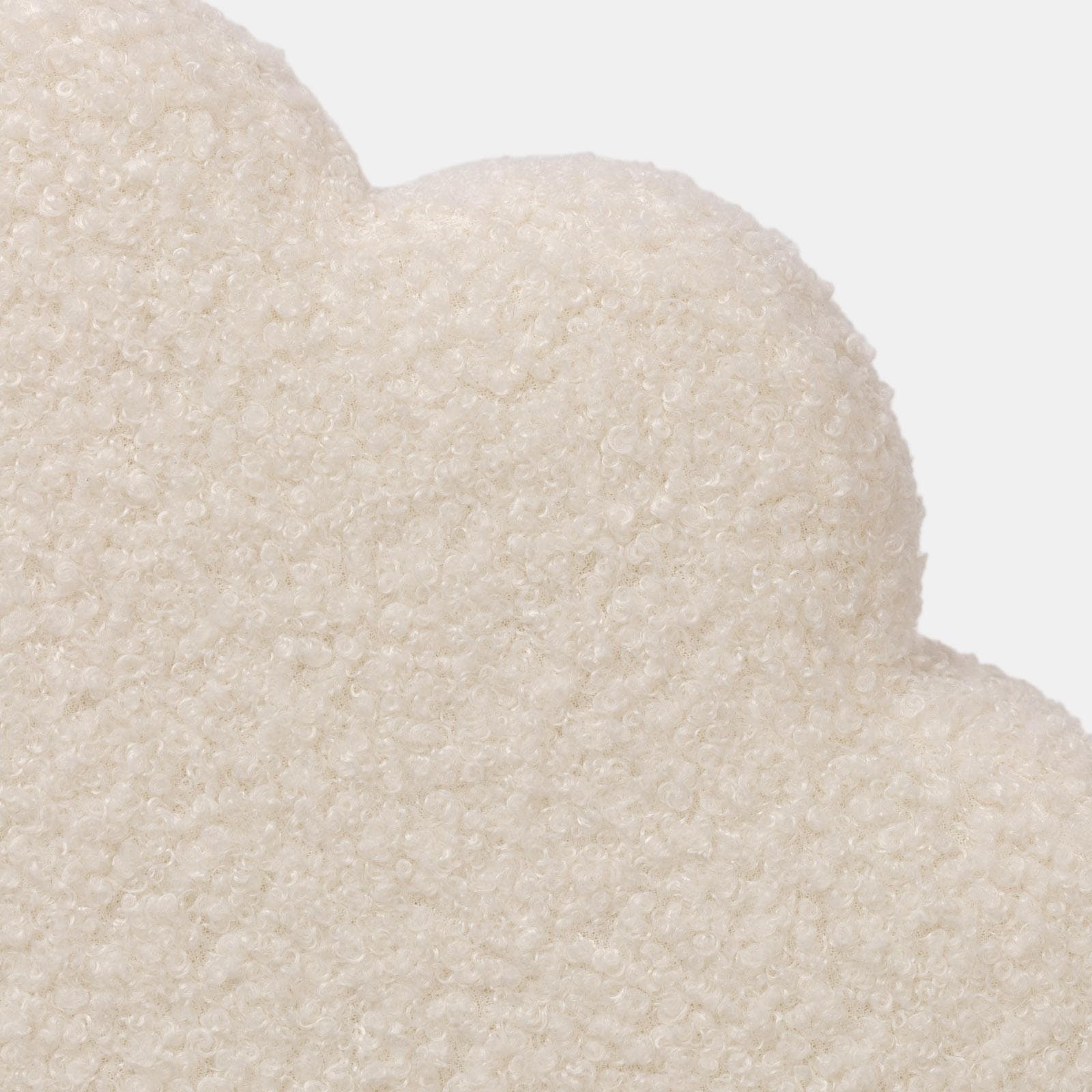 Pouf 35x40h cm in tessuto teddy bianco a forma di fiore - Taylen