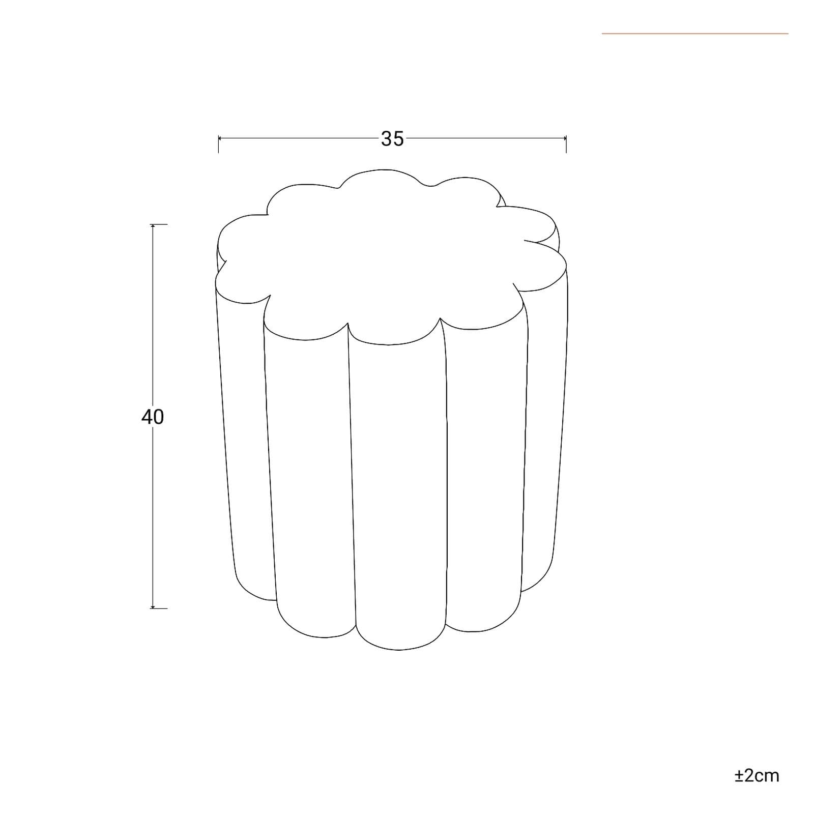 Pouf 35x40h cm in tessuto teddy cappuccino a forma di fiore - Taylen