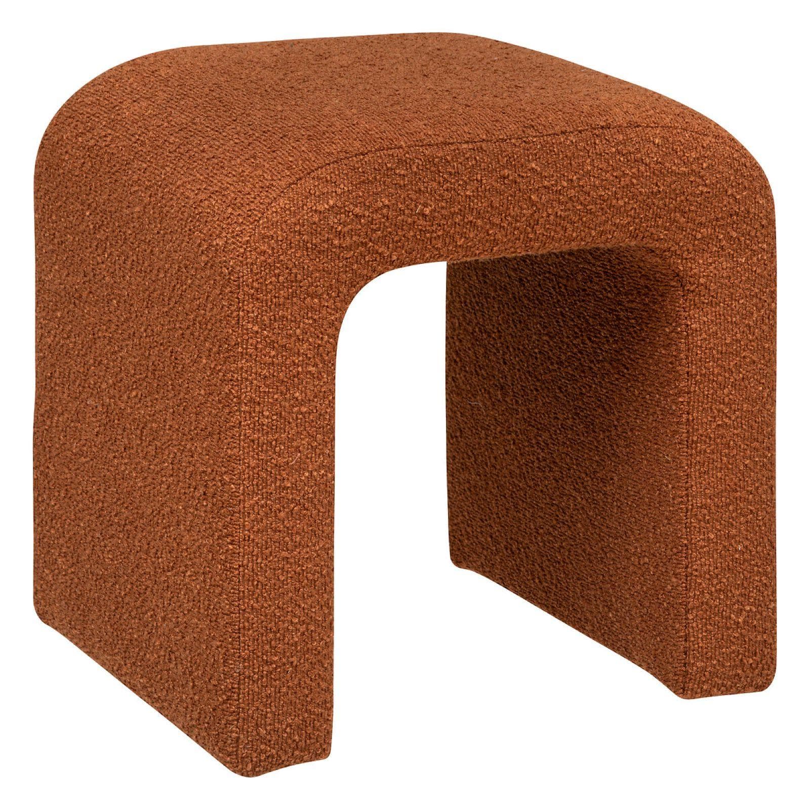 Pouf 36x41 cm design ad arco in tessuto bouclé terracotta - Lyon