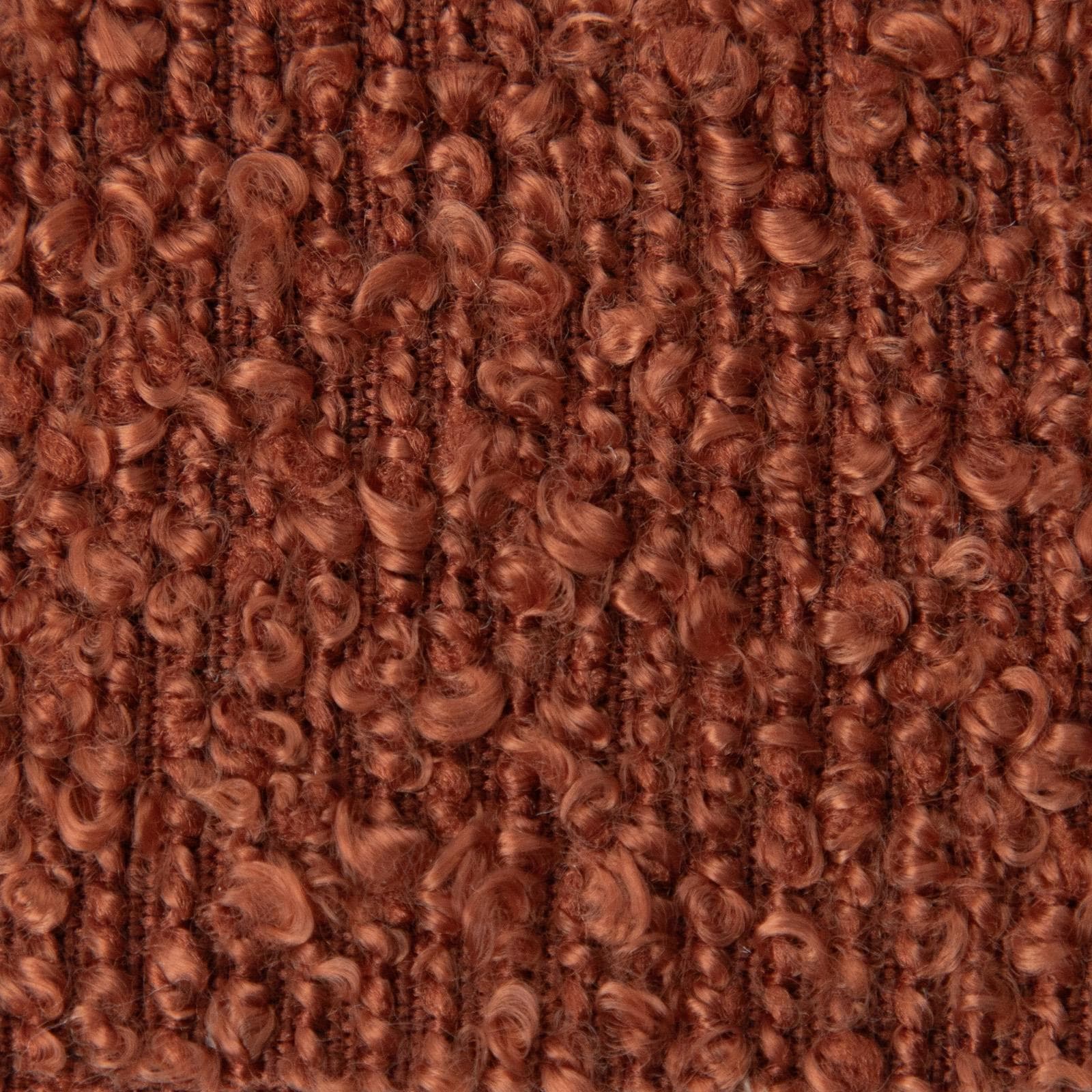 Pouf 38x40 cm design ad arco in tessuto bouclé terraccotta - Rudy