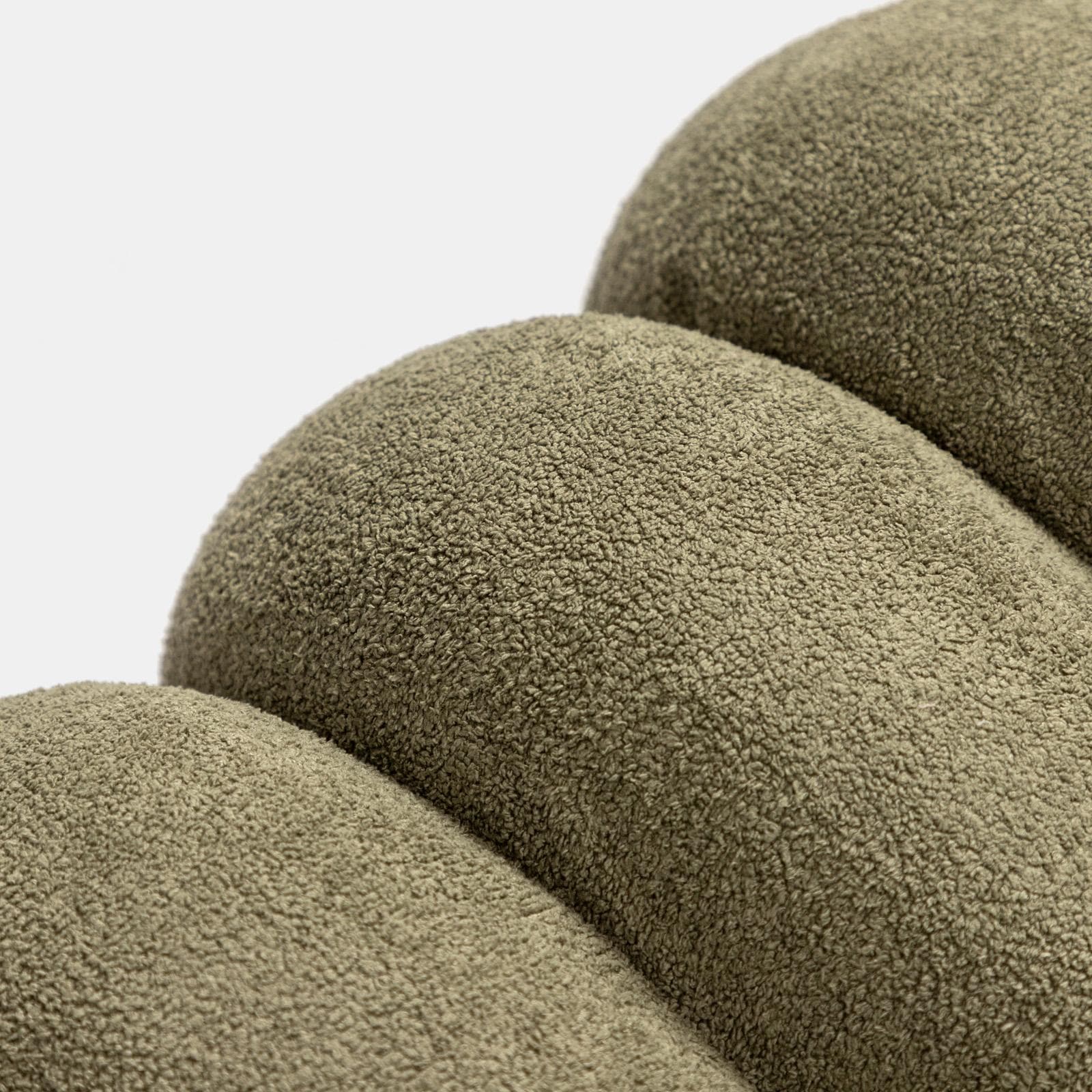 Pouf 38x40 cm design ad arco in tessuto micro teddy verde - Rudy
