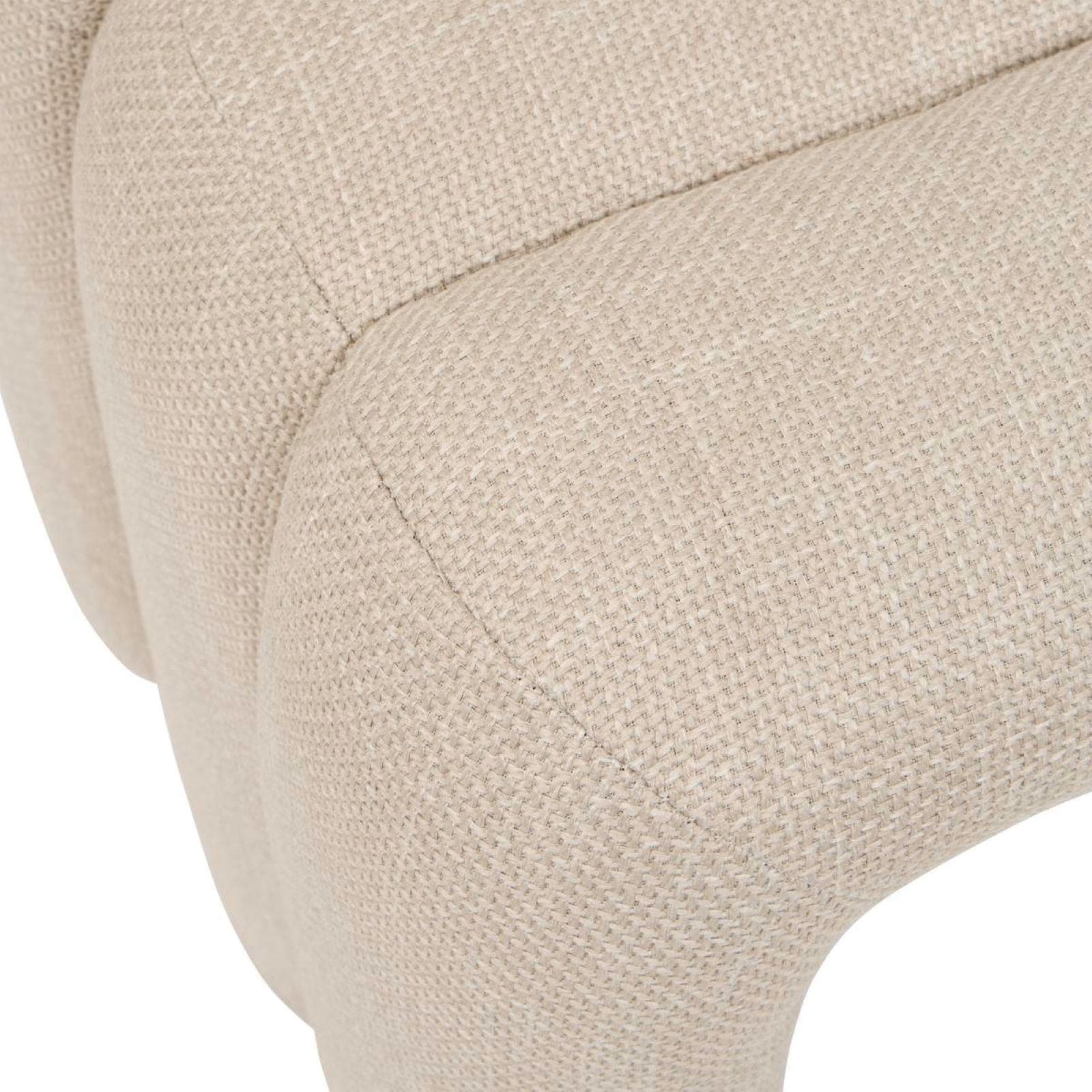 Pouf 43x42 cm design ad arco in tessuto effetto maglia beige - Cisco