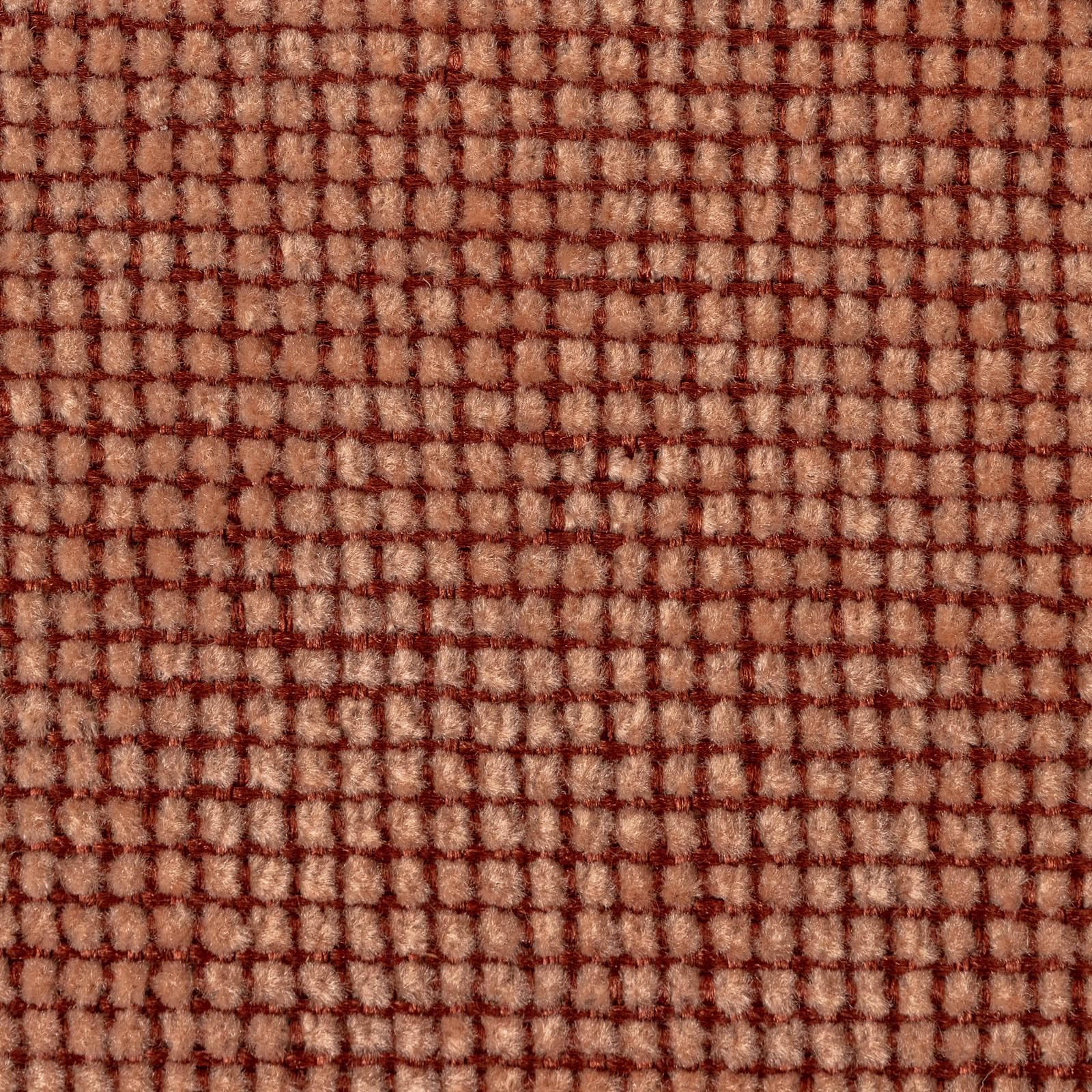 Pouf 45x42 cm in tessuto a trama sottile terracotta con design astratto - Everett