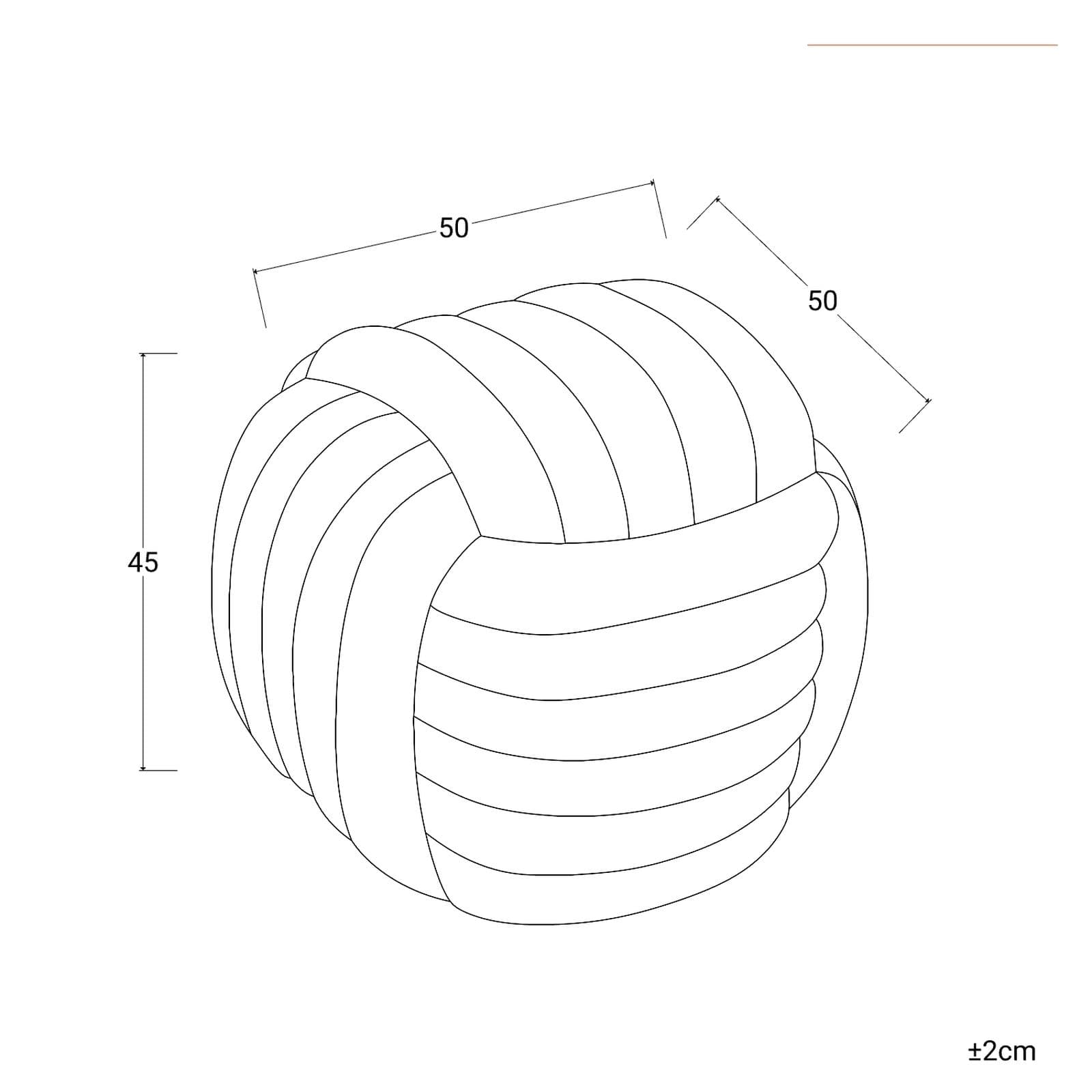 Pouf 50x50 cm in velluto annodato beige - Pinella