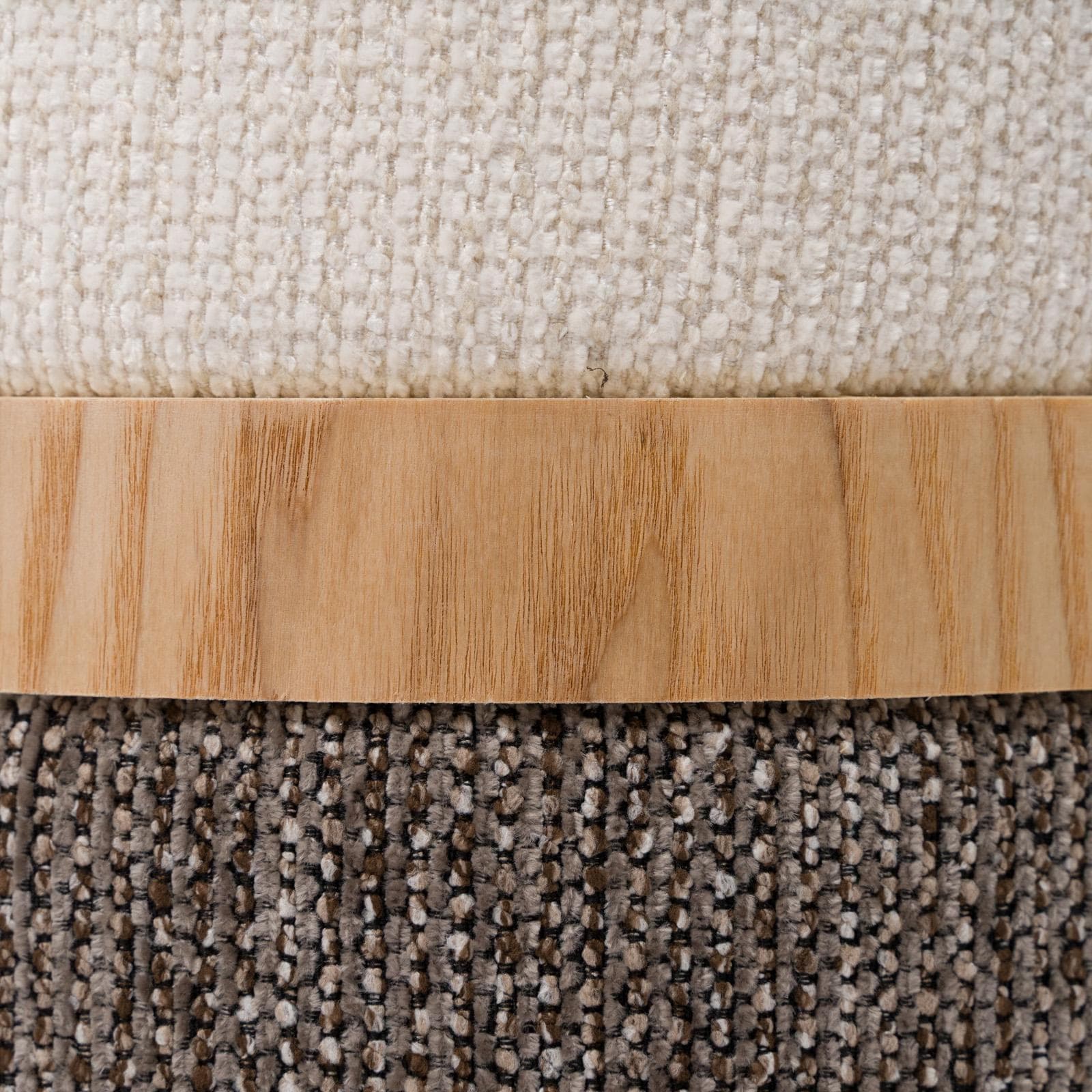 Pouf contenitore 36 cm in tessuto bicolore panna e cacao - Collard