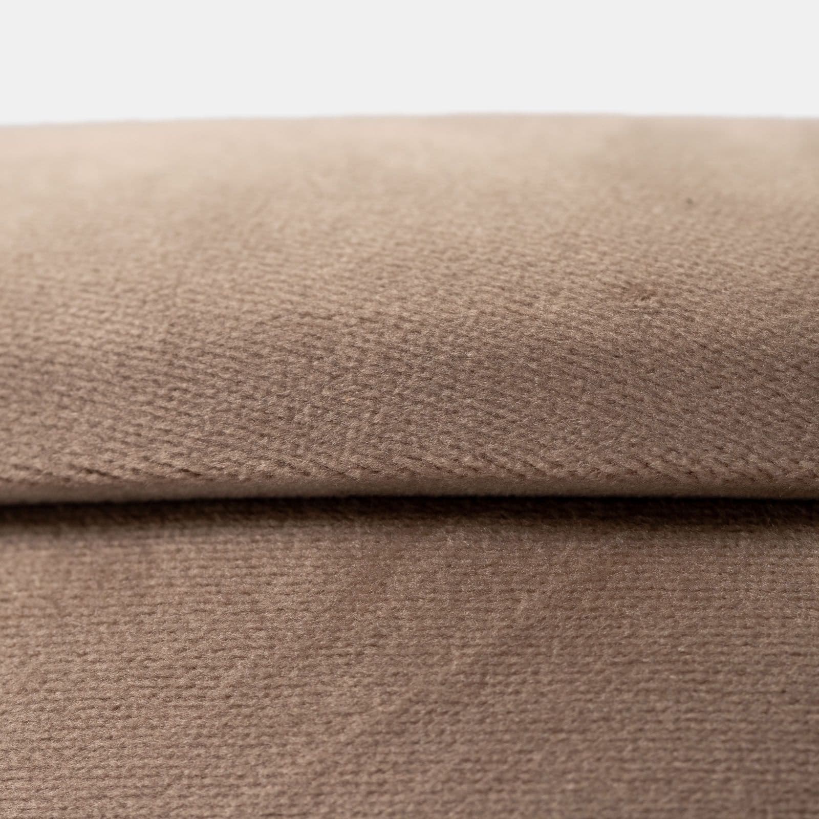 Pouf contenitore 43x37h cm in velluto tortora con base oro - Balance