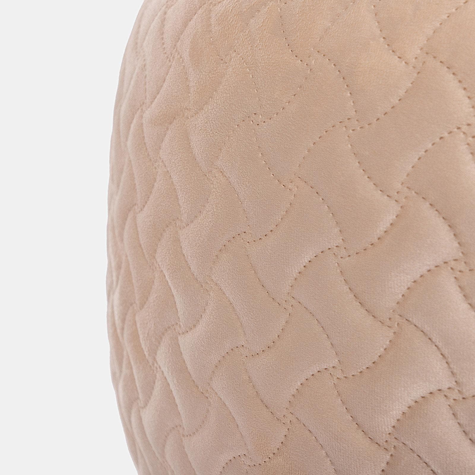 Pouf contenitore 56 cm con vassoio in velluto crema - Gildas