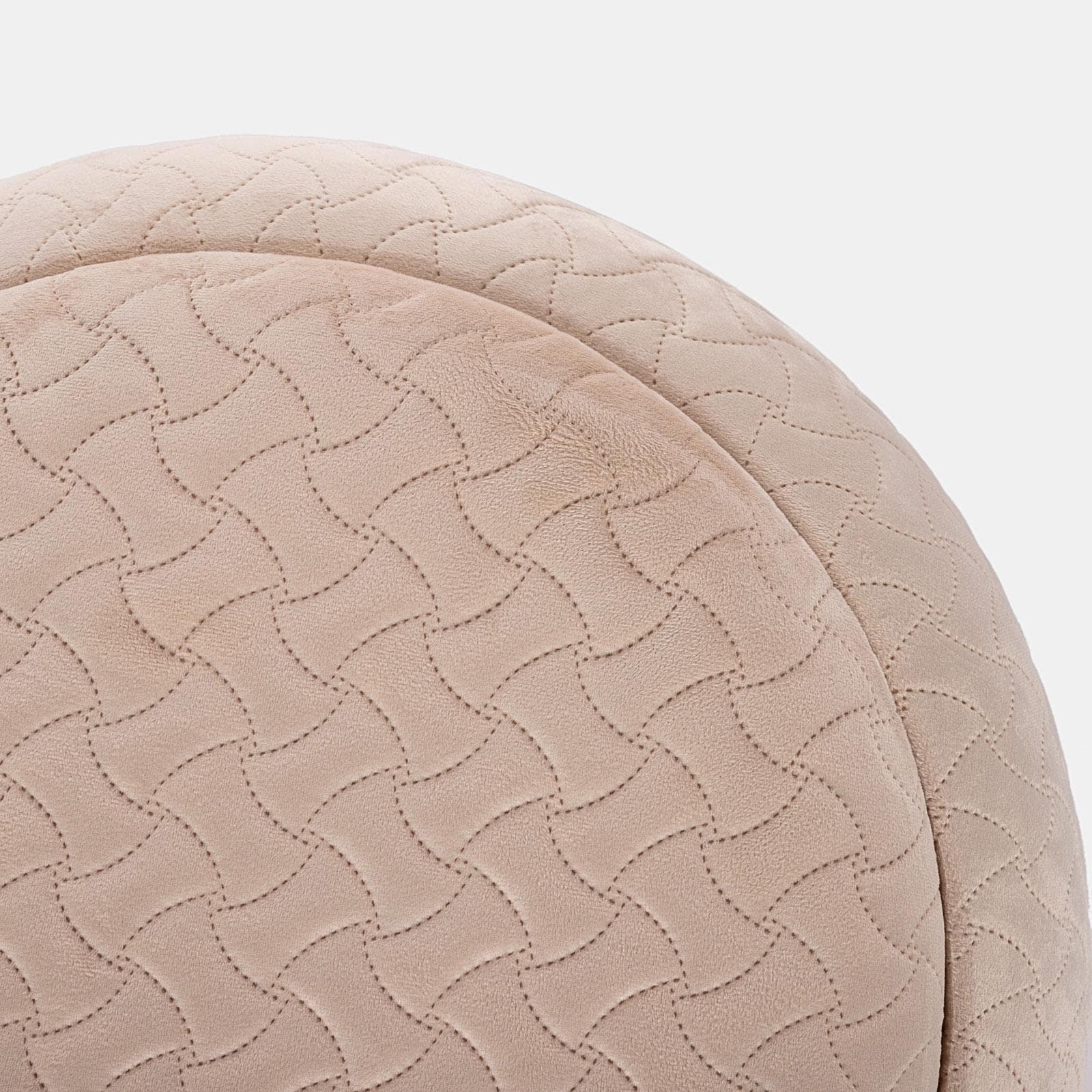 Pouf contenitore 56 cm con vassoio in velluto crema - Gildas