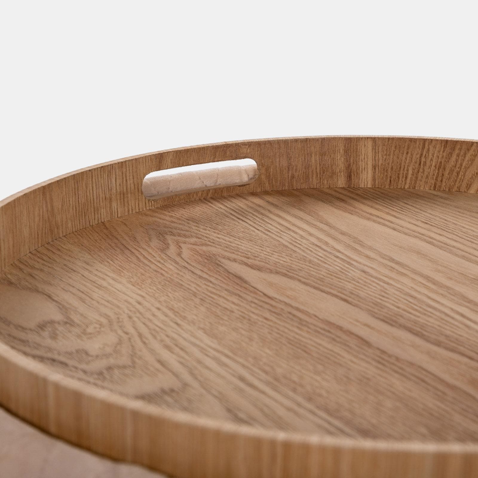 Pouf contenitore 56 cm con vassoio in velluto crema - Gildas