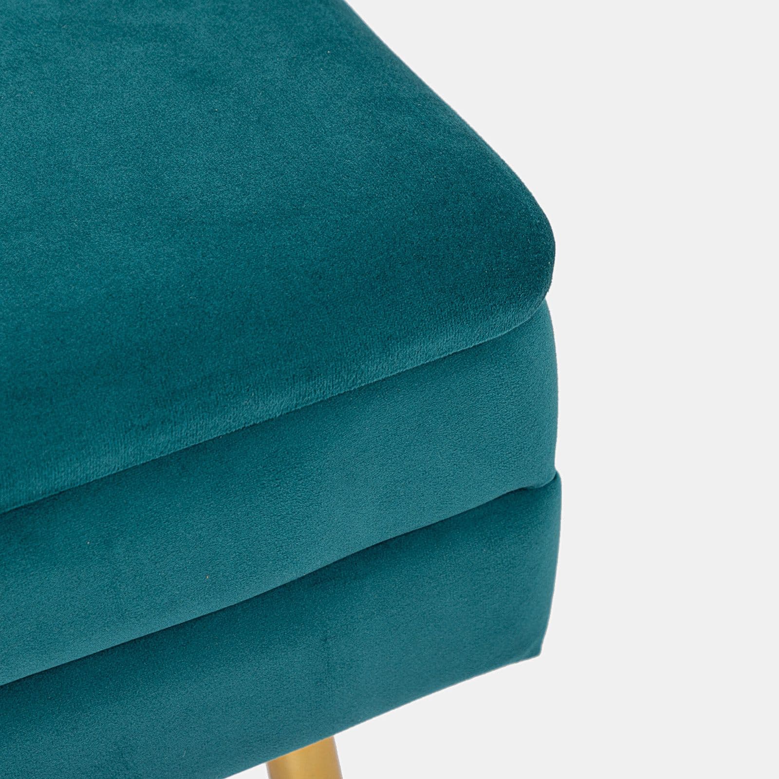 Panca contenitore 80x38 cm in velluto blu petrolio - Bloom