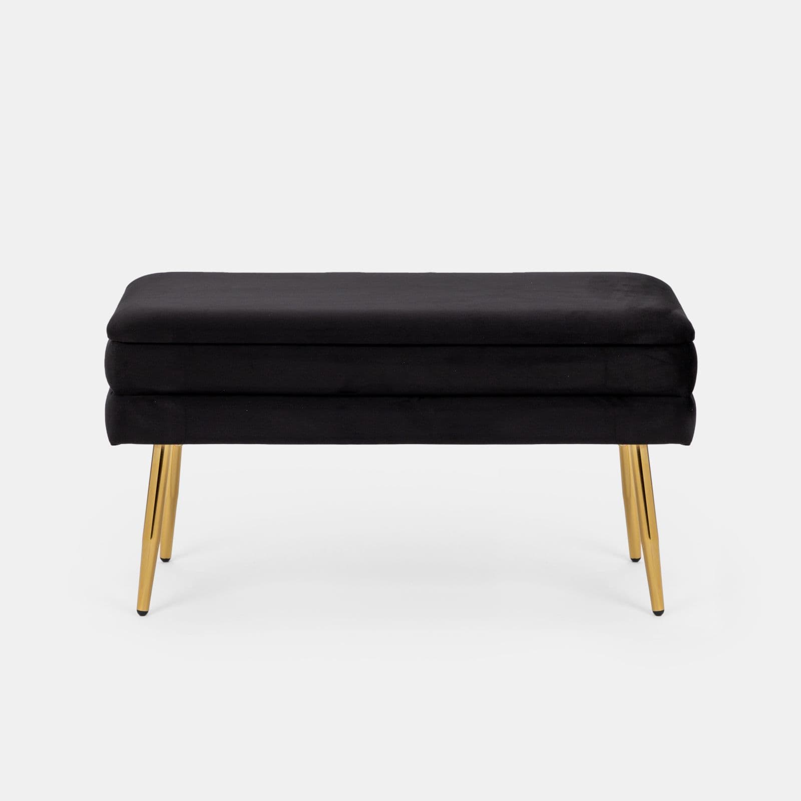 Panca contenitore 80x38 cm in velluto nero - Bloom