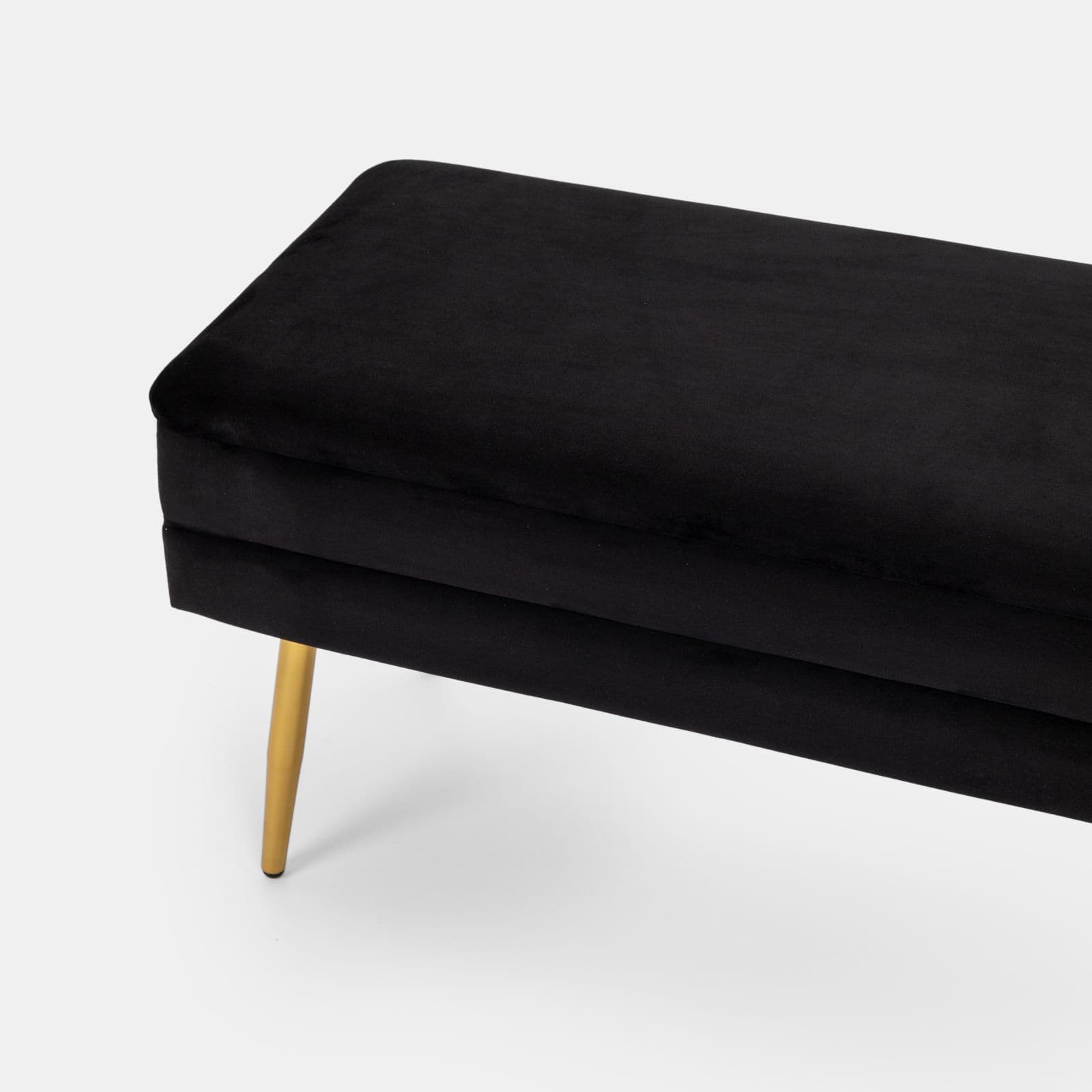 Panca contenitore 80x38 cm in velluto nero - Bloom